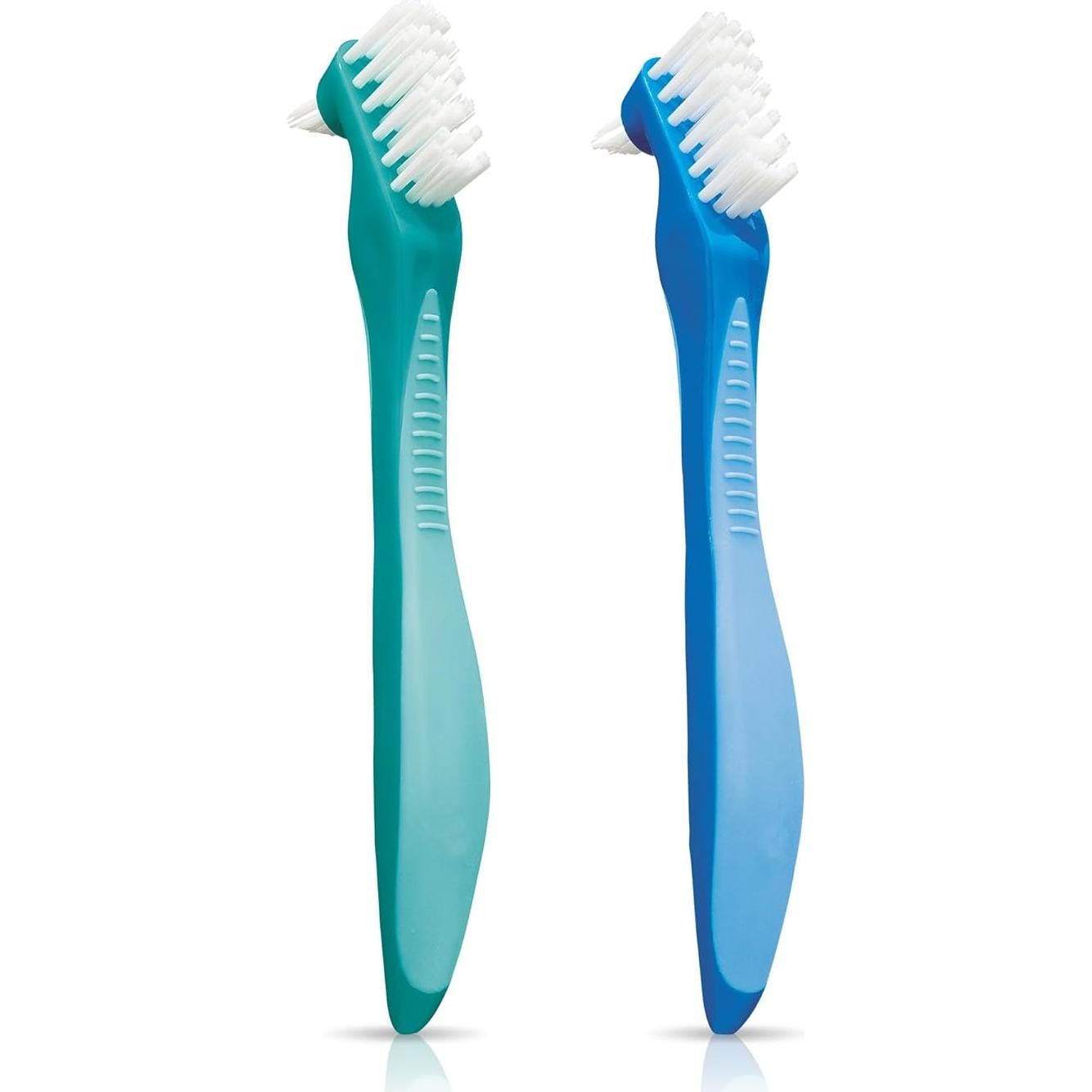 Cepillo de Dentaduras GUM Doble Cabeza Cerdas Duras 2 Piezas