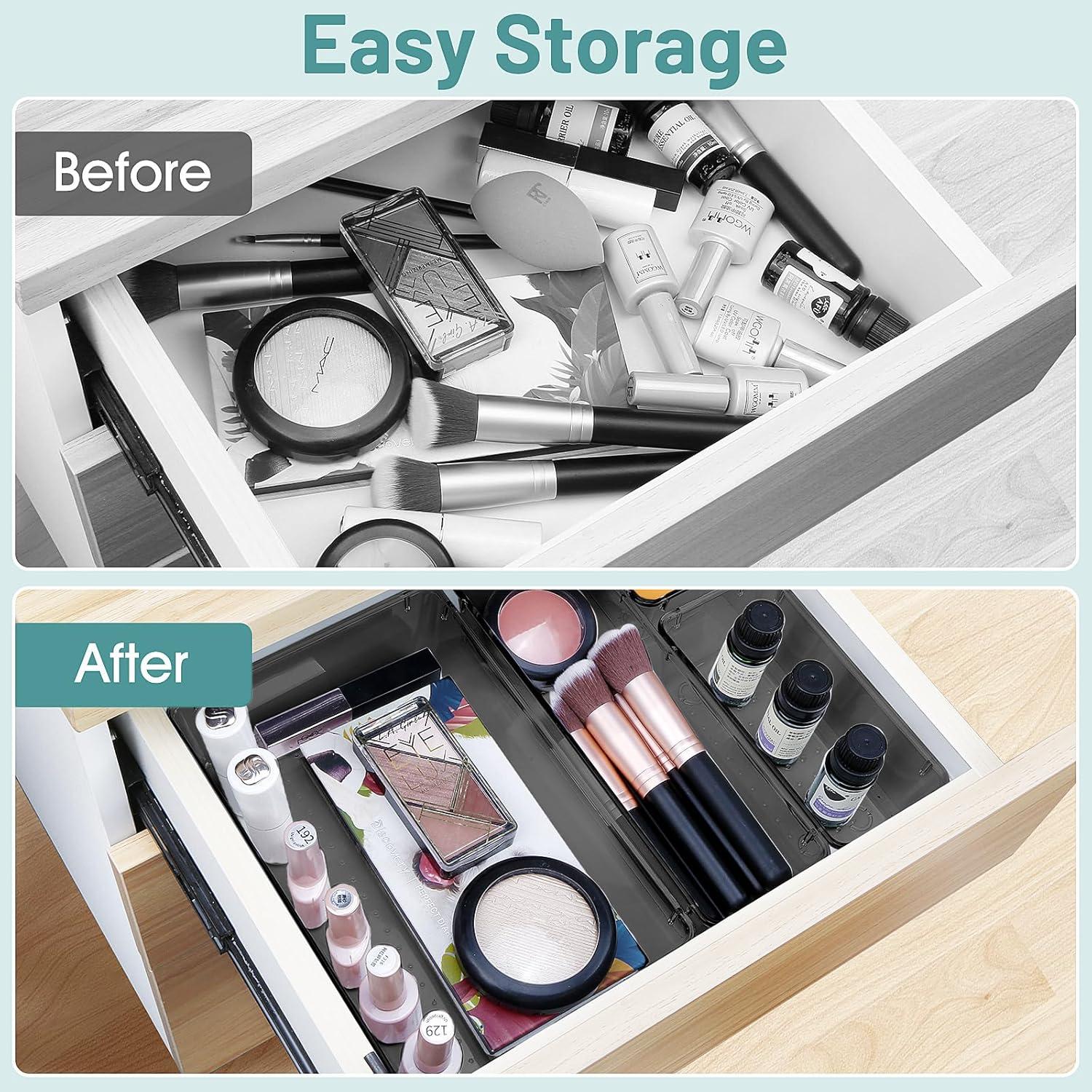 WOWBOX Juego de Organizadores de Cajones 30 Piezas Plástico Negro