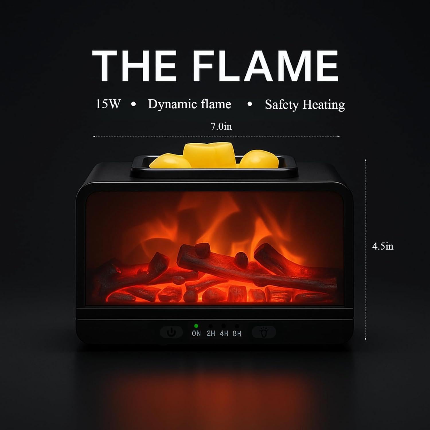 Chimenea Eléctrica Dinámica MeplLivs 15W Negro con Temporizador