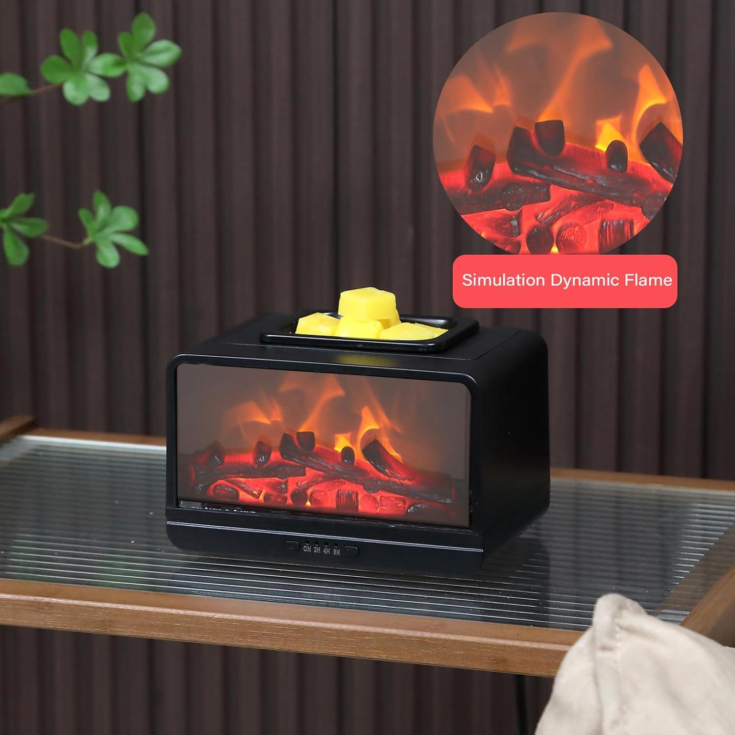 Chimenea Eléctrica Dinámica MeplLivs 15W Negro con Temporizador