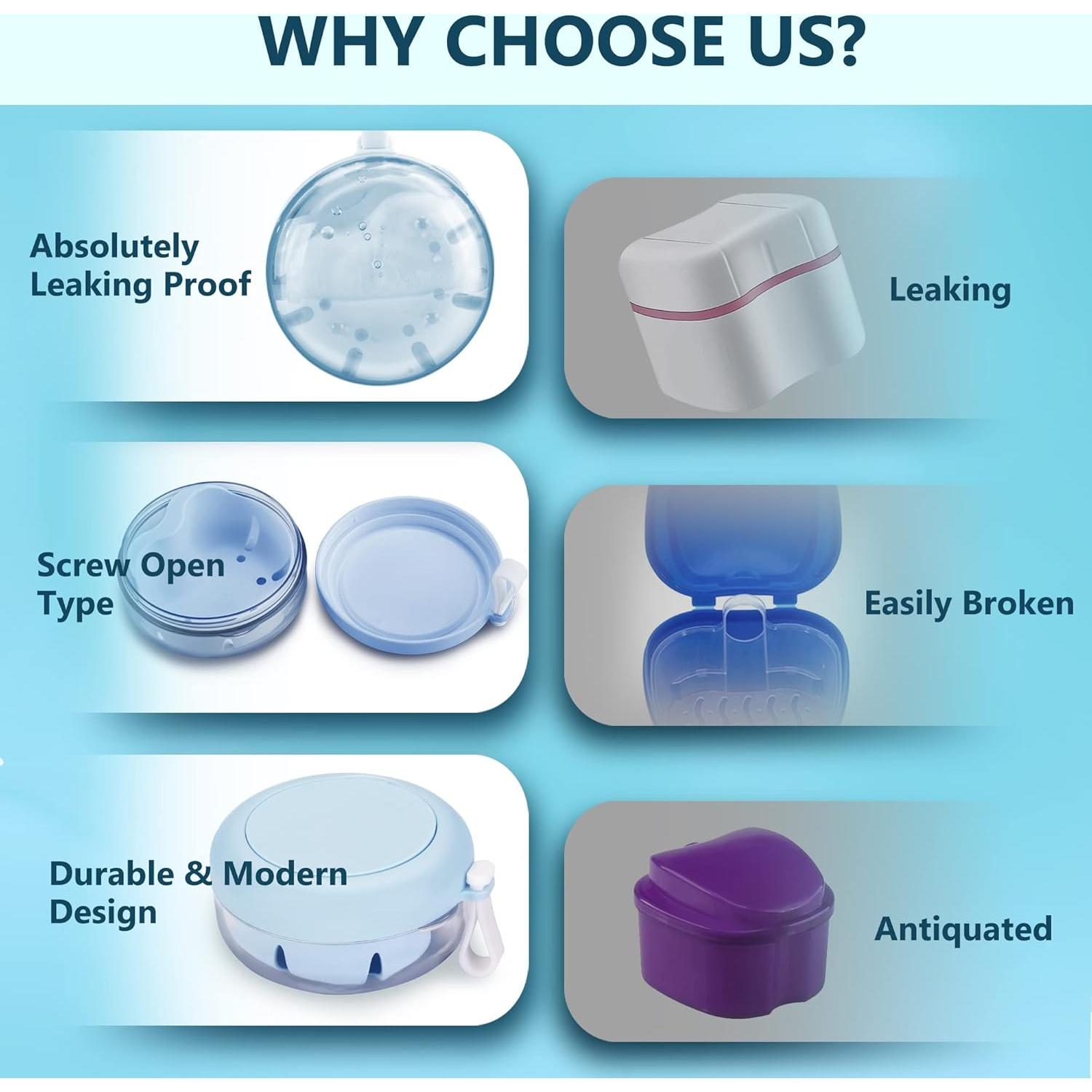 Estuche para Retenedor YCROJBK Azul con Cepillo y Espejo