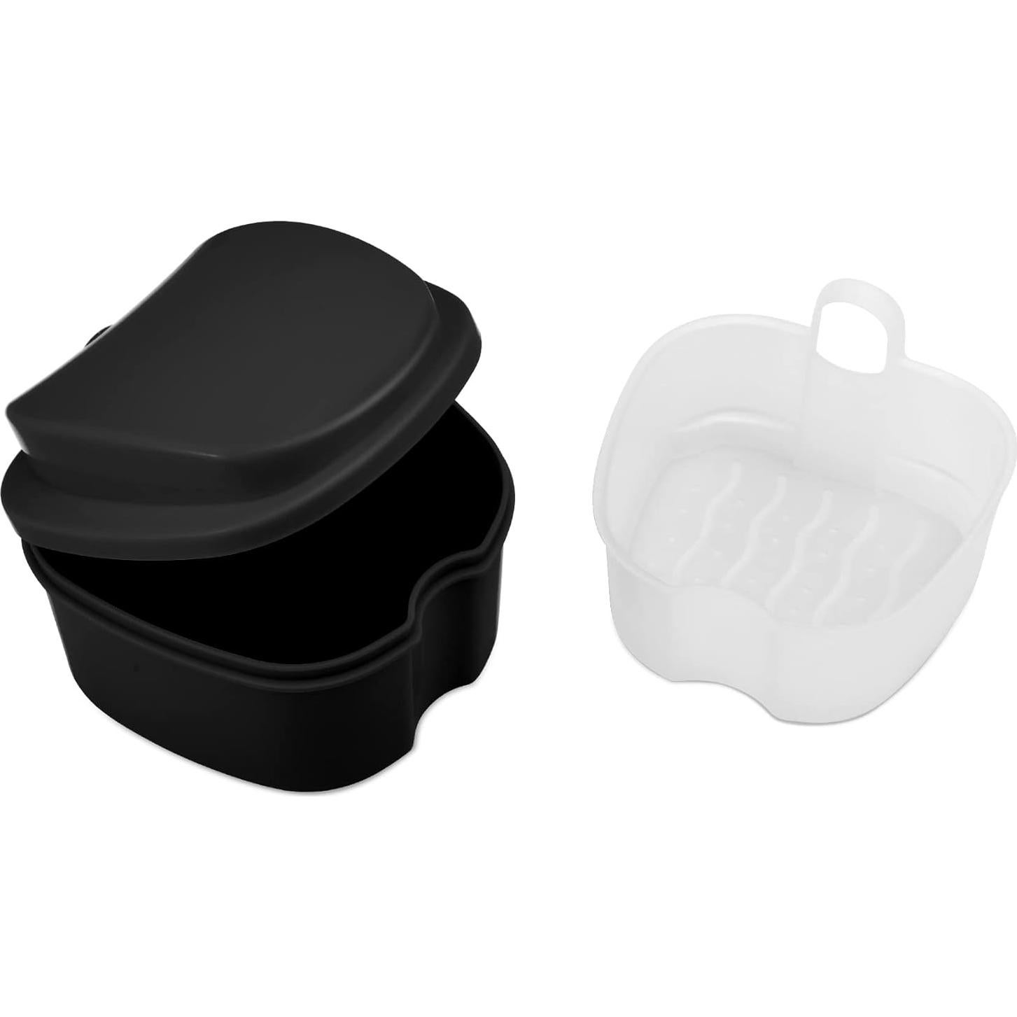 Estuche de Limpieza Annhua para Dentaduras - Negro