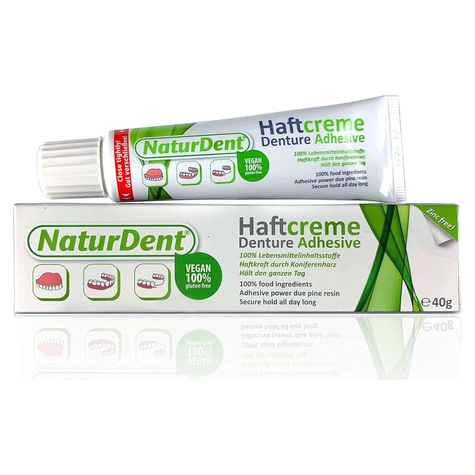 Adhesivo Natural para Dentaduras NaturDent 45g Sin Zinc