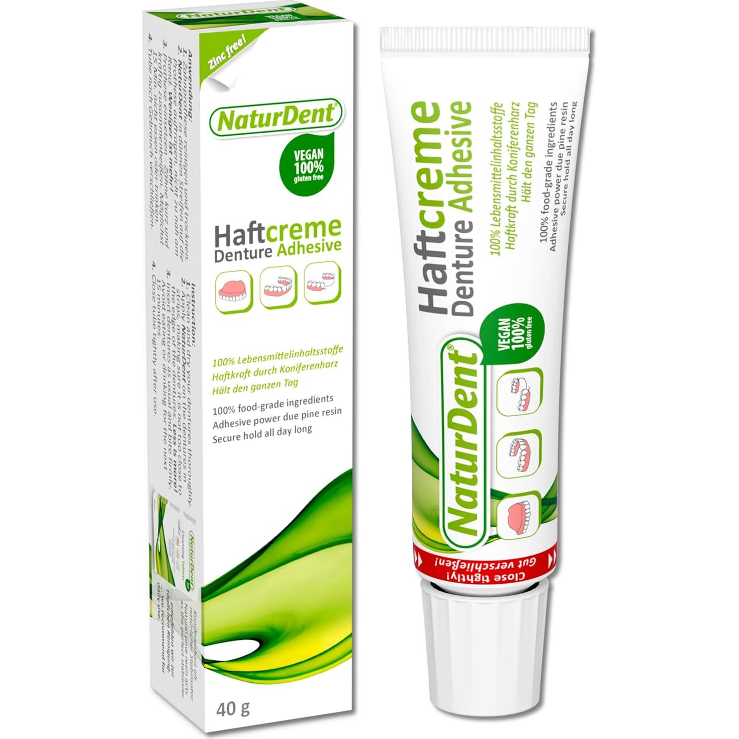 Adhesivo Natural para Dentaduras NaturDent 45g Sin Zinc