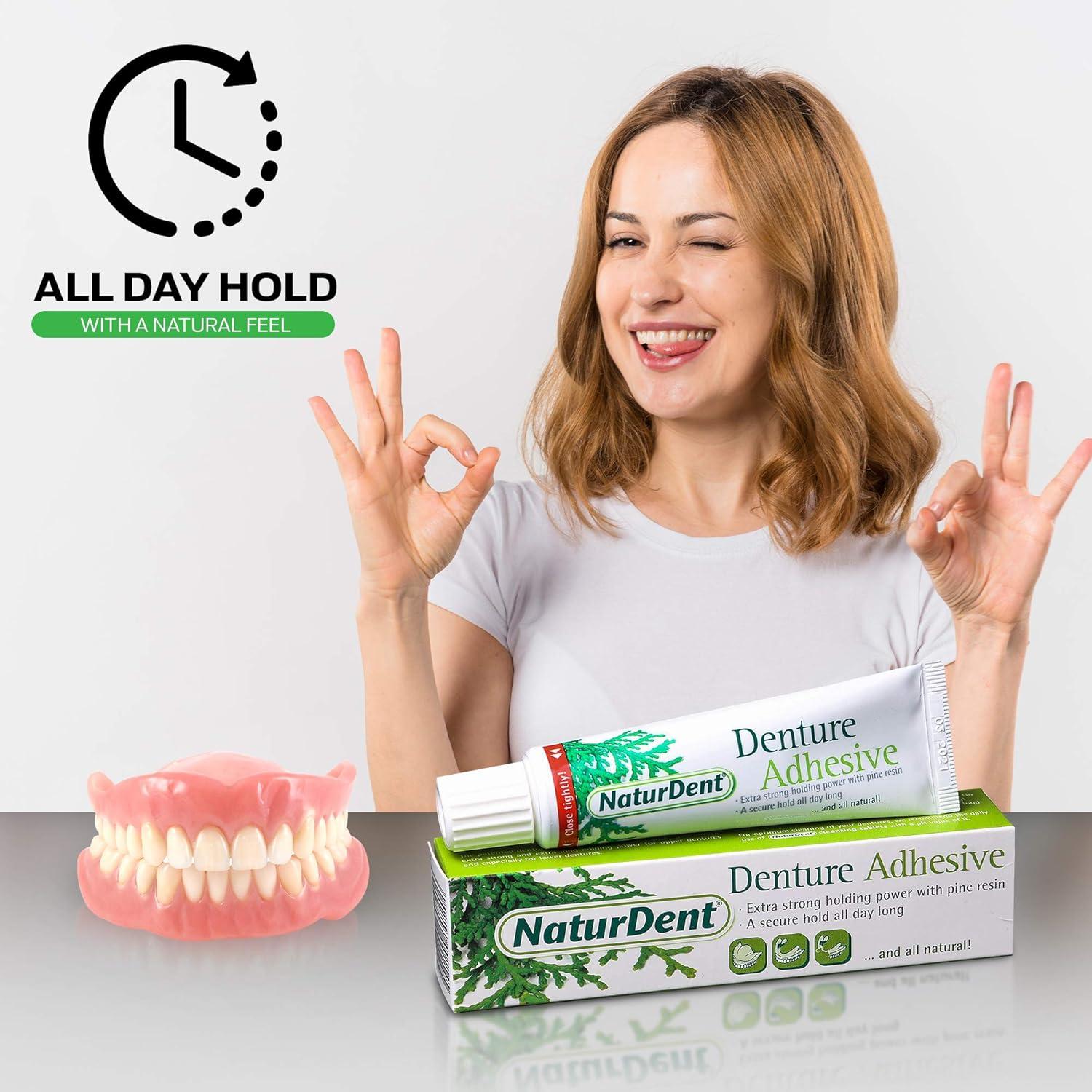 Adhesivo Natural para Dentaduras NaturDent 45g Sin Zinc