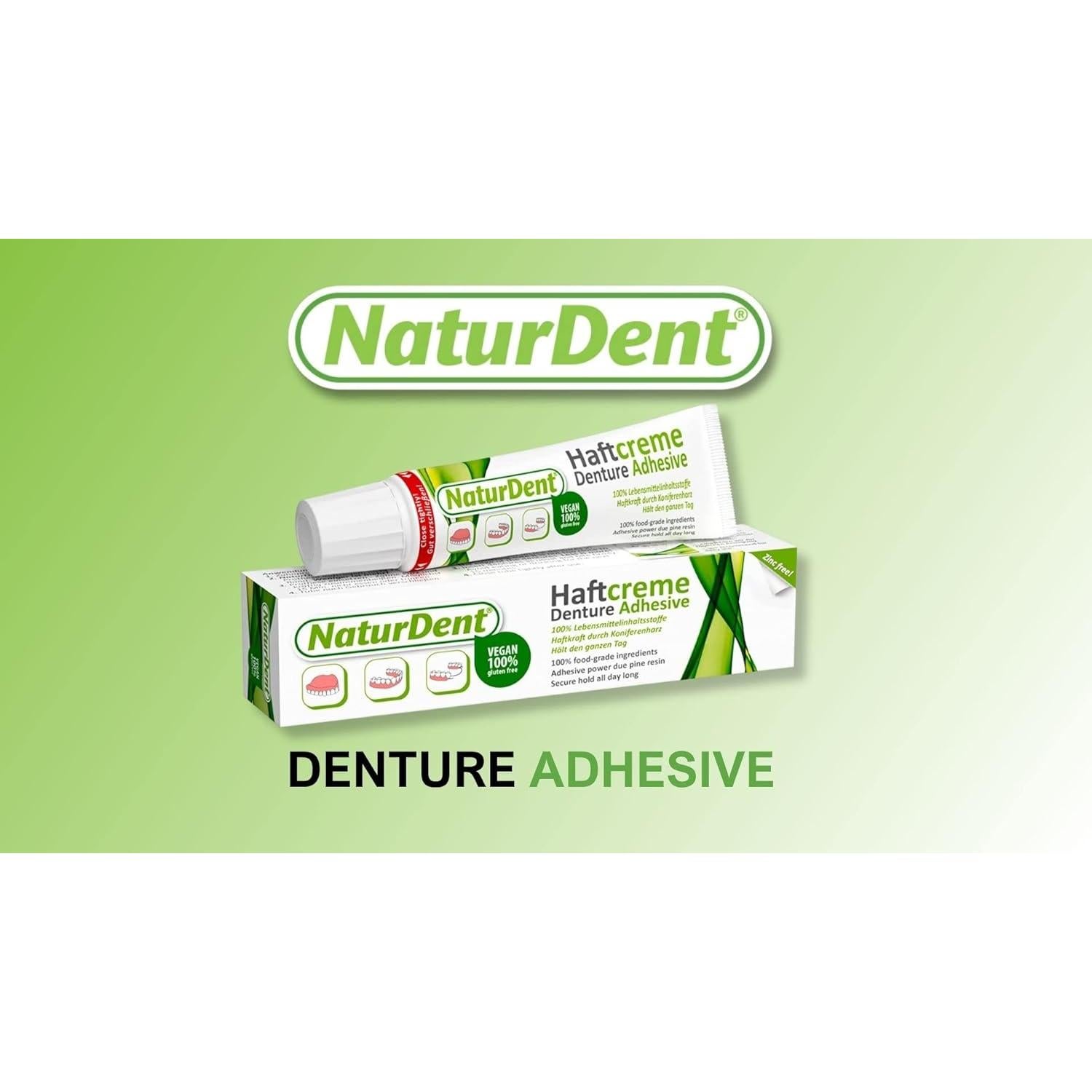 Adhesivo Natural para Dentaduras NaturDent 45g Sin Zinc