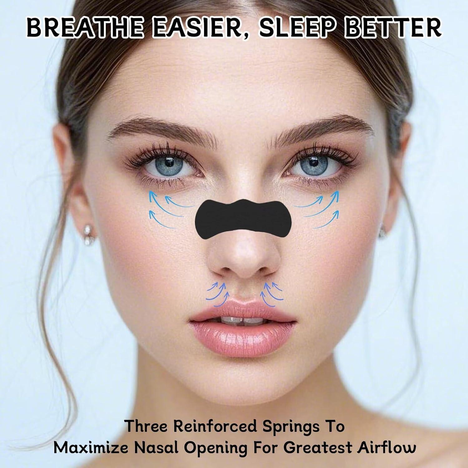 Tiras Nasales Breathe Easy - 40 Unidades, Fuerza Extra, Negra