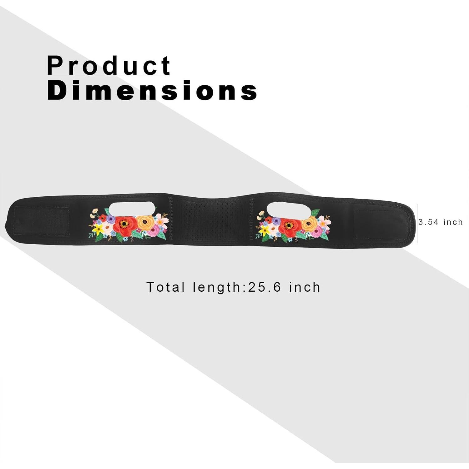 Chin Strap for Sleeping, V Line Lifting Mask, Wildflowers for Summer Travel, Reusable Face Strap, Jaw Exerciser (black)