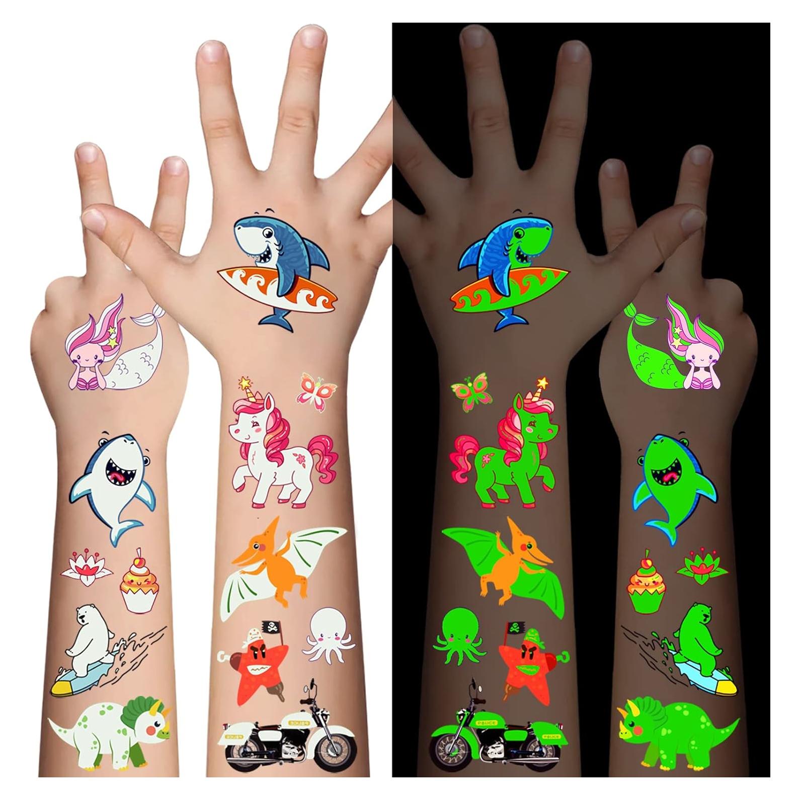 310 Tatuajes Temporales Brillantes Awinmay para Niños