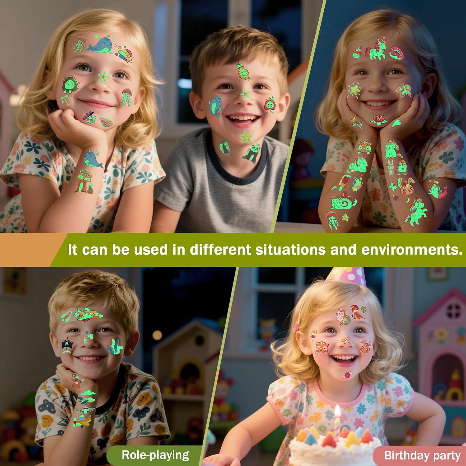 310 Tatuajes Temporales Brillantes Awinmay para Niños