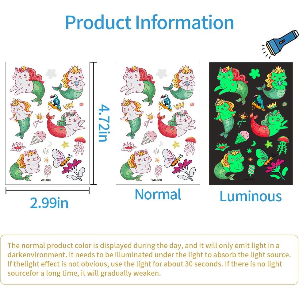 310 Tatuajes Temporales Brillantes Awinmay para Niños