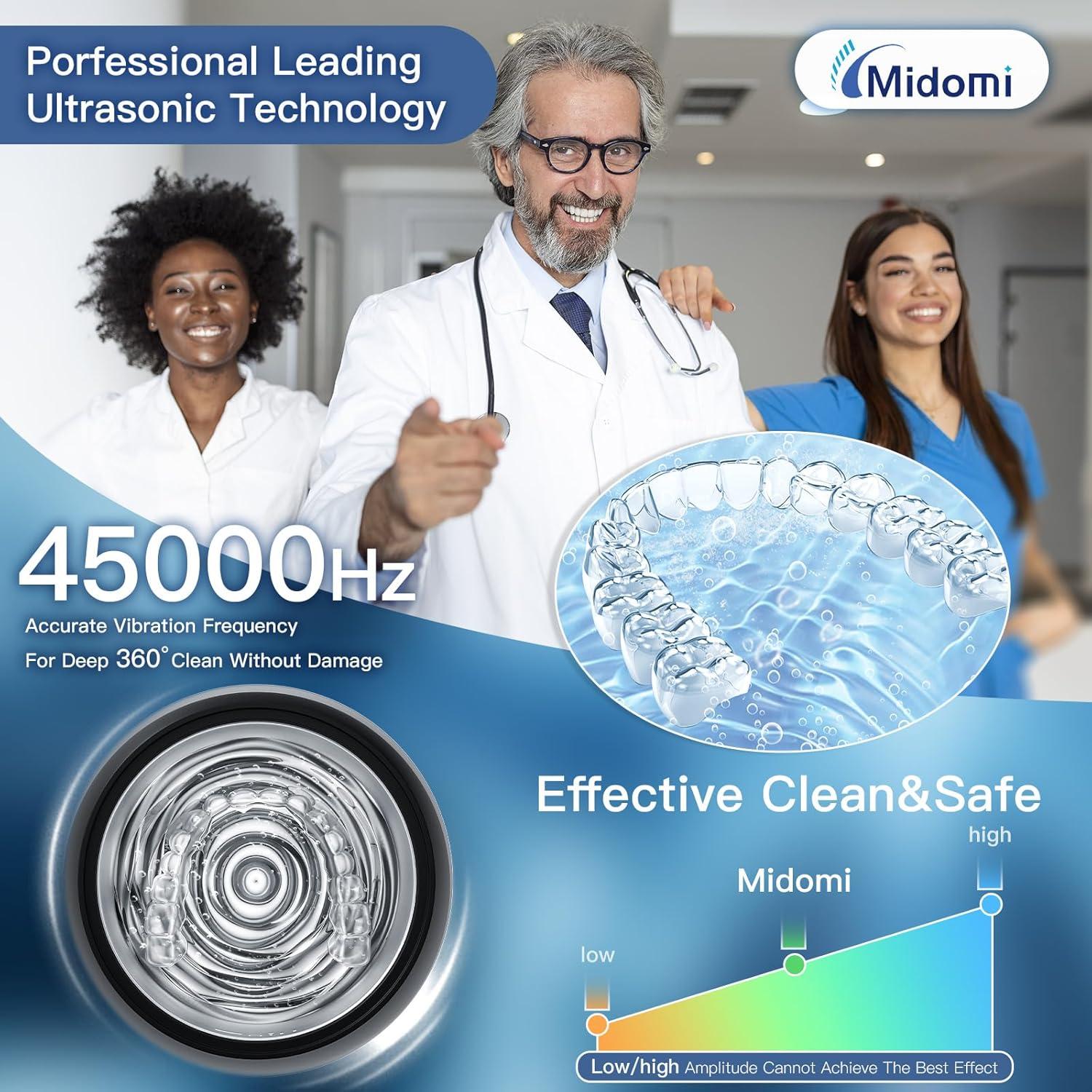 Limpiador Ultrasónico de Retenedores Midomi 200ml Negro