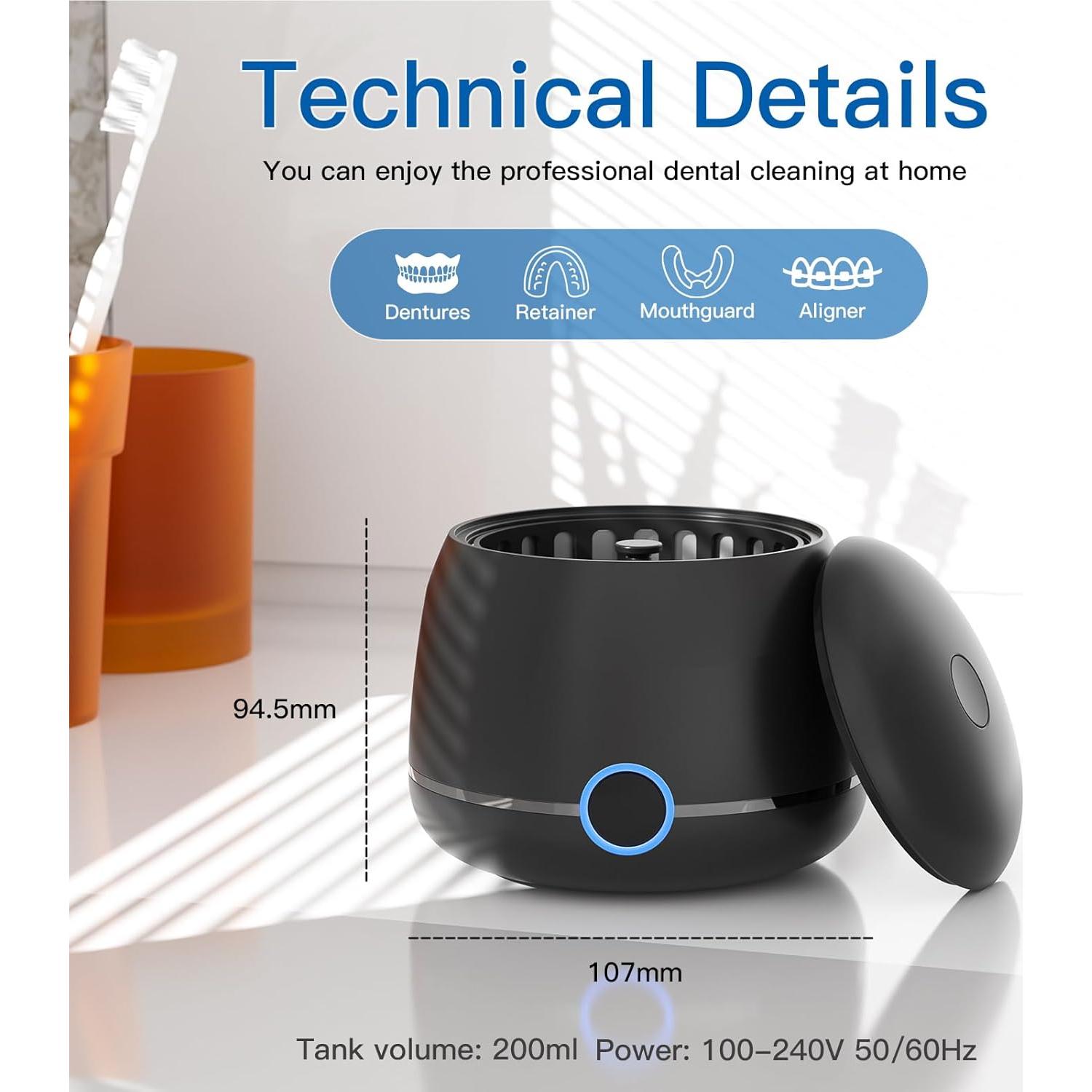 Limpiador Ultrasónico de Retenedores Midomi 200ml Negro