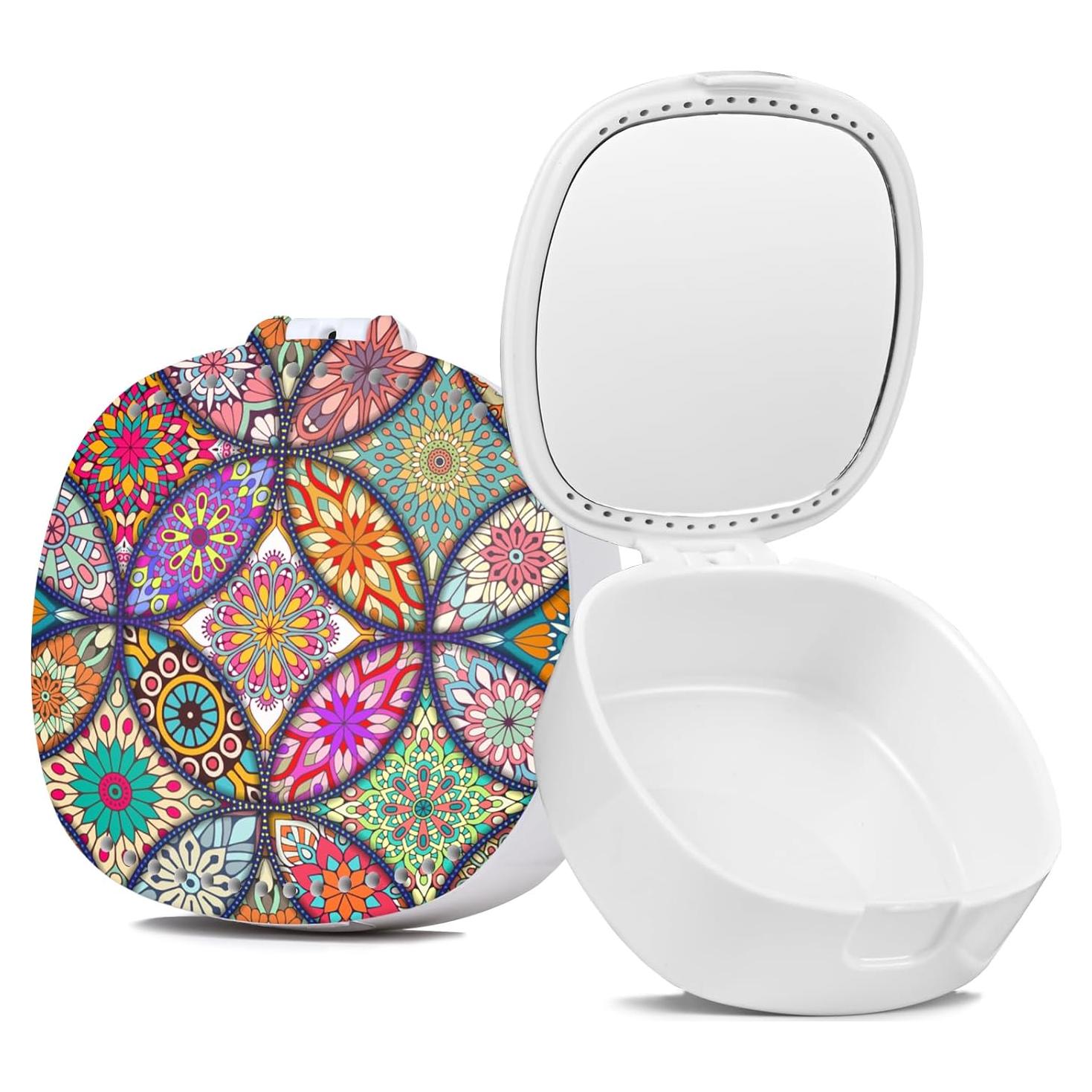 Estuche para Retenedores TIHYWR Mandala Colorido con Espejo