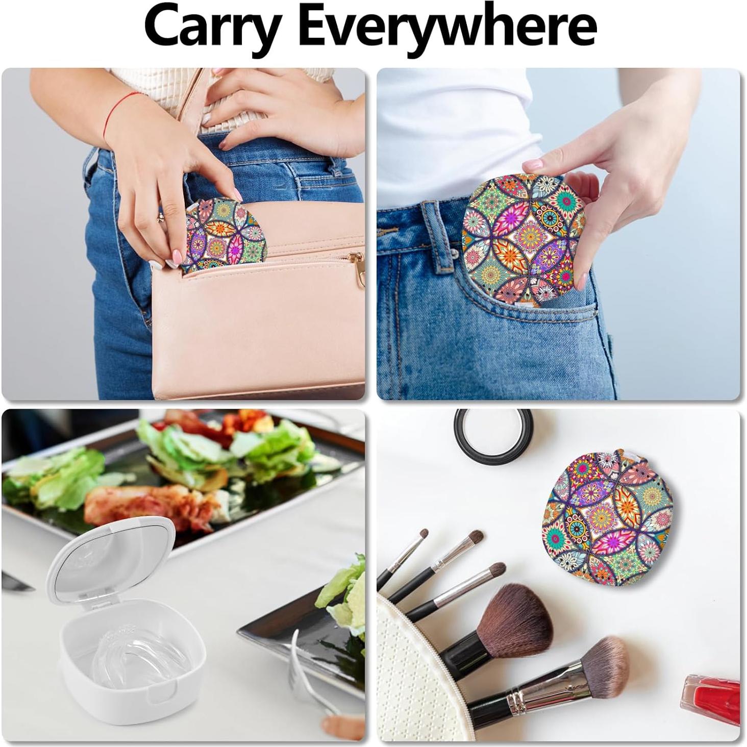 Estuche para Retenedores TIHYWR Mandala Colorido con Espejo