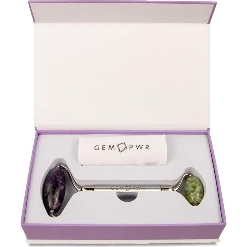 Rodillo Facial Doble Amatista y Jade GEM PWR - 2 en 1