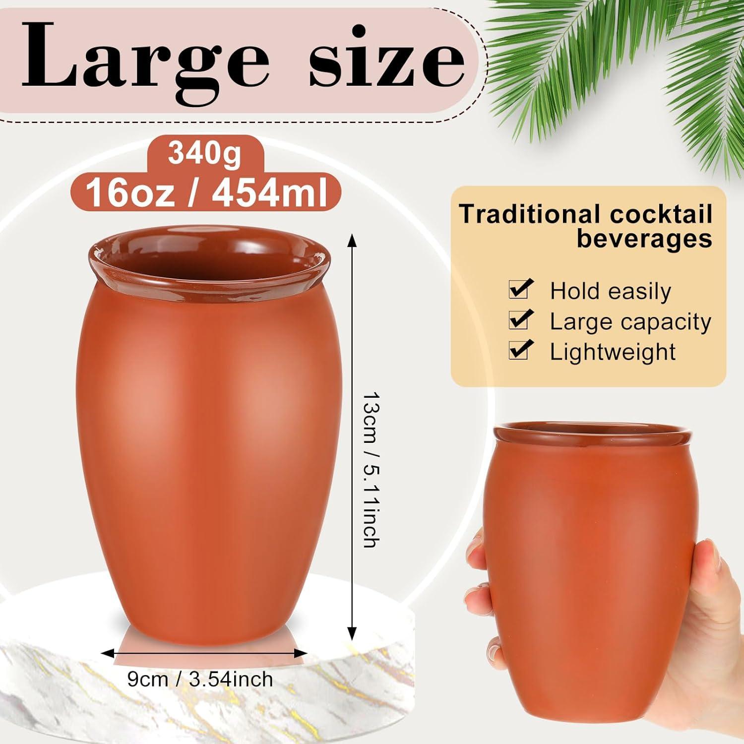 Cantaritos de Barro Gejoy 6 Piezas 454 ml para Cócteles