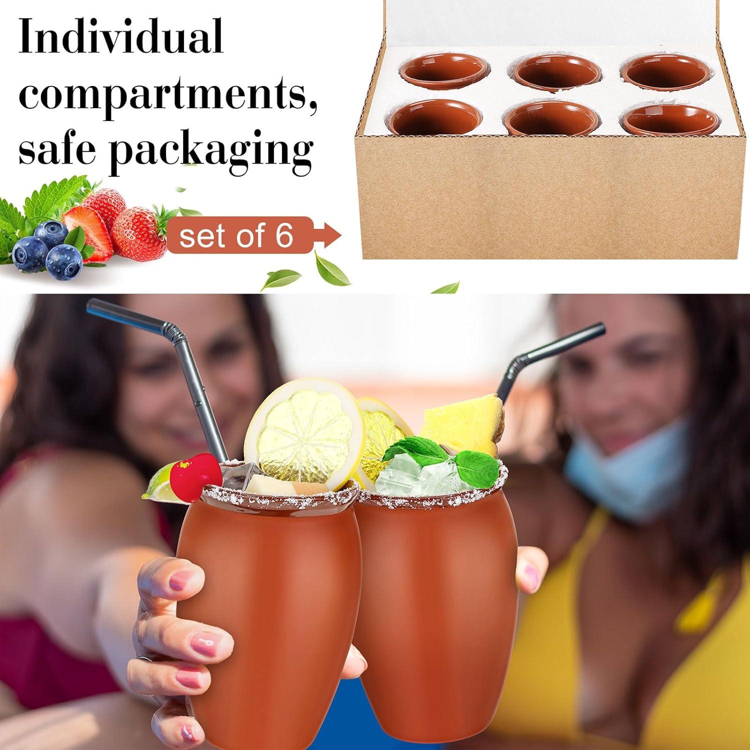 Cantaritos de Barro Gejoy 6 Piezas 454 ml para Cócteles