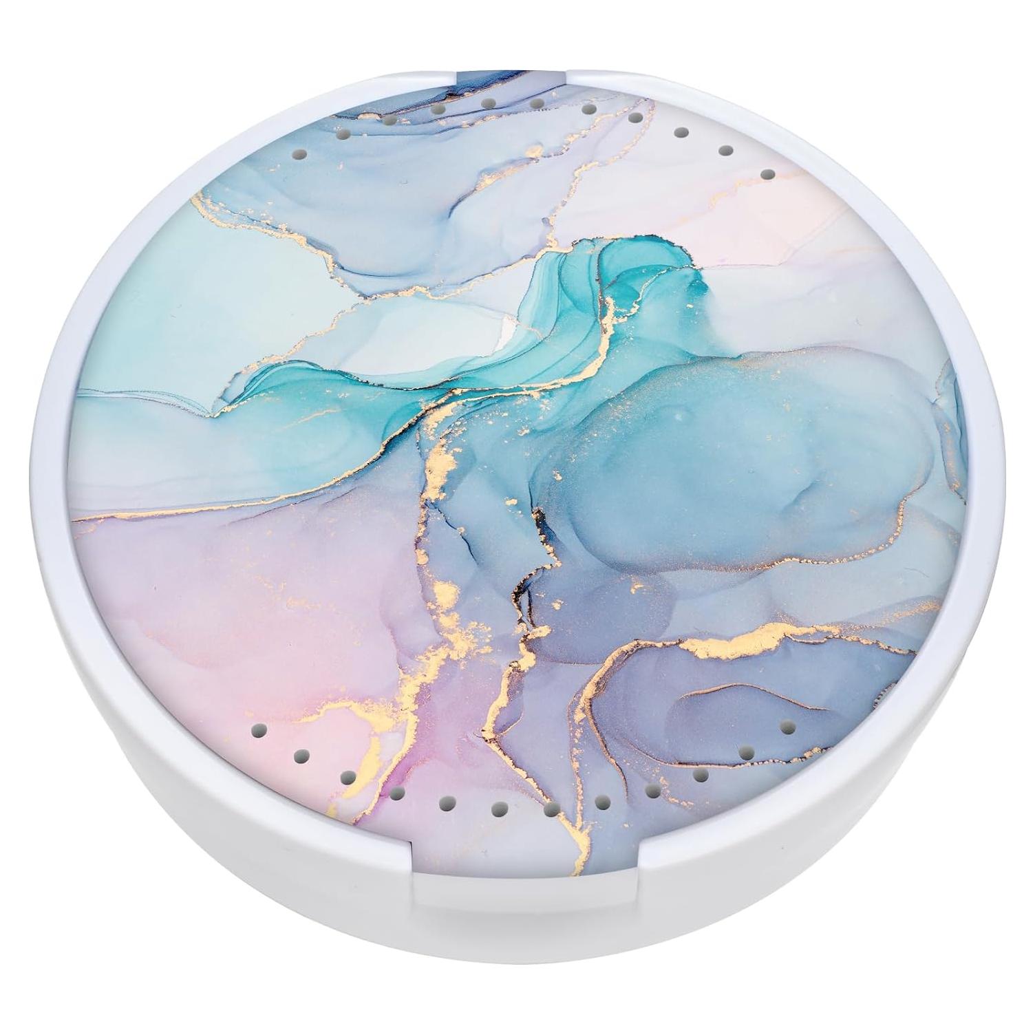 Estuche para Retenedores Tihywr Mármol Azul con Espejo