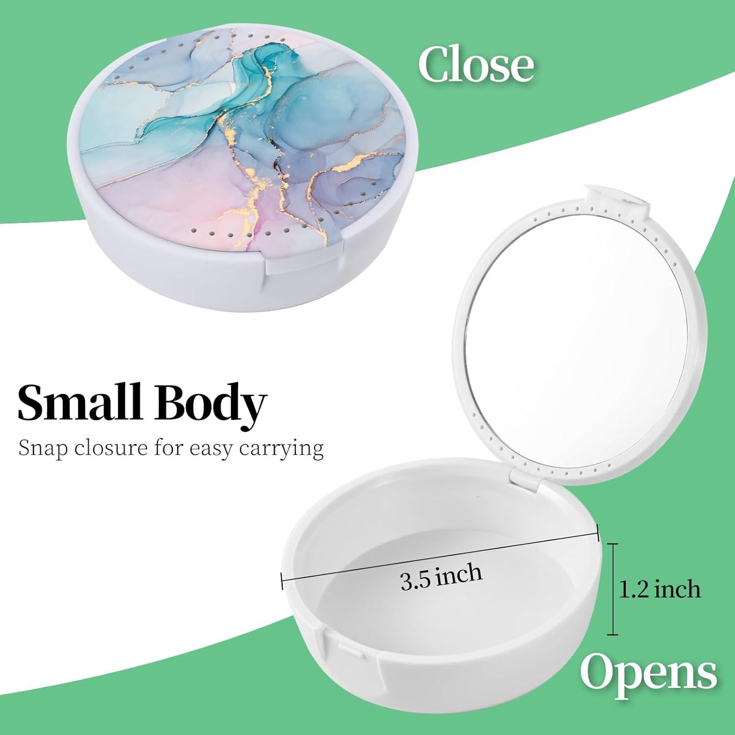 Estuche para Retenedores Tihywr Mármol Azul con Espejo