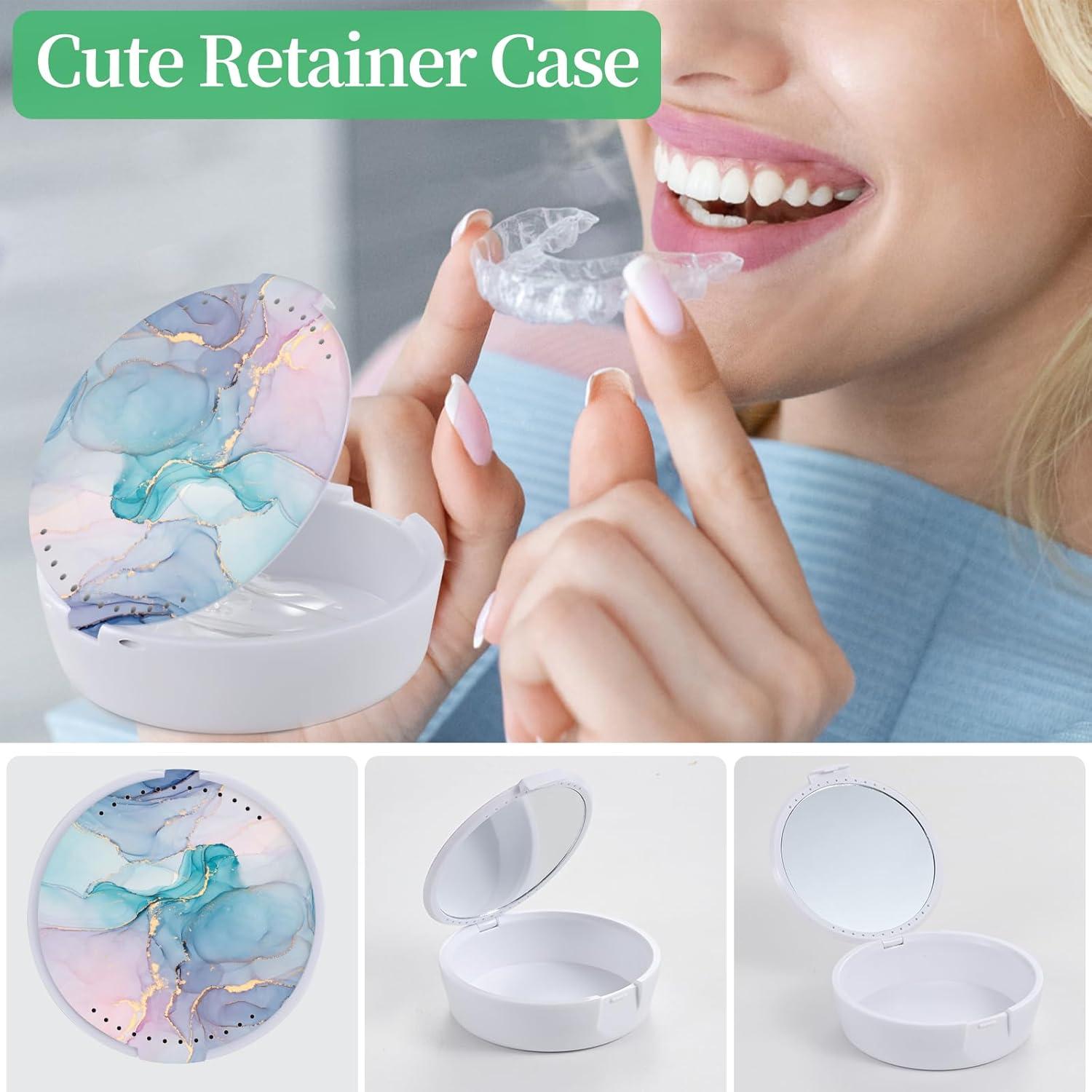 Estuche para Retenedores Tihywr Mármol Azul con Espejo