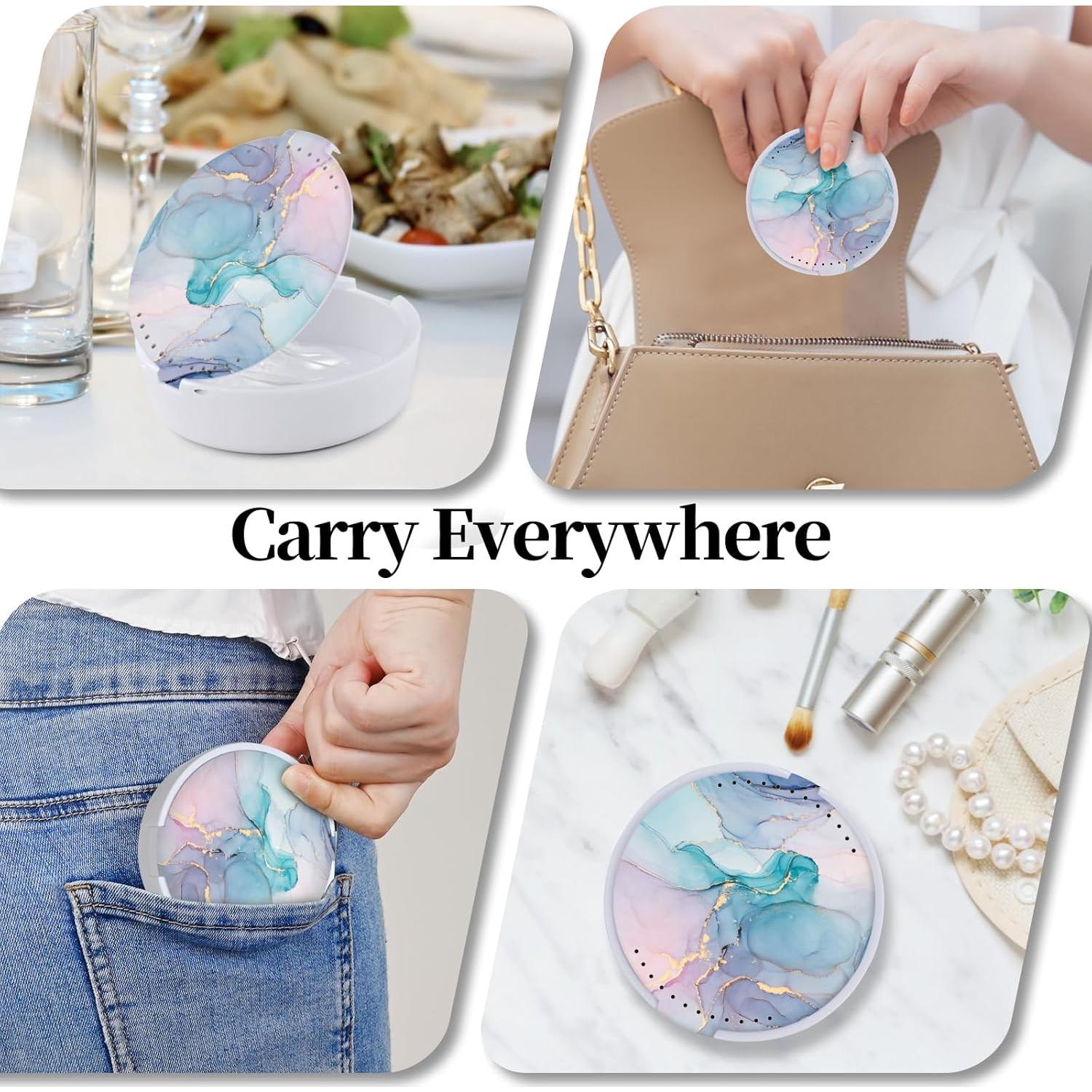 Estuche para Retenedores Tihywr Mármol Azul con Espejo