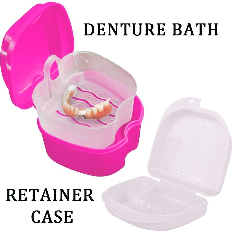 Caja de baño para dentaduras PISSION con cepillo y retenedores