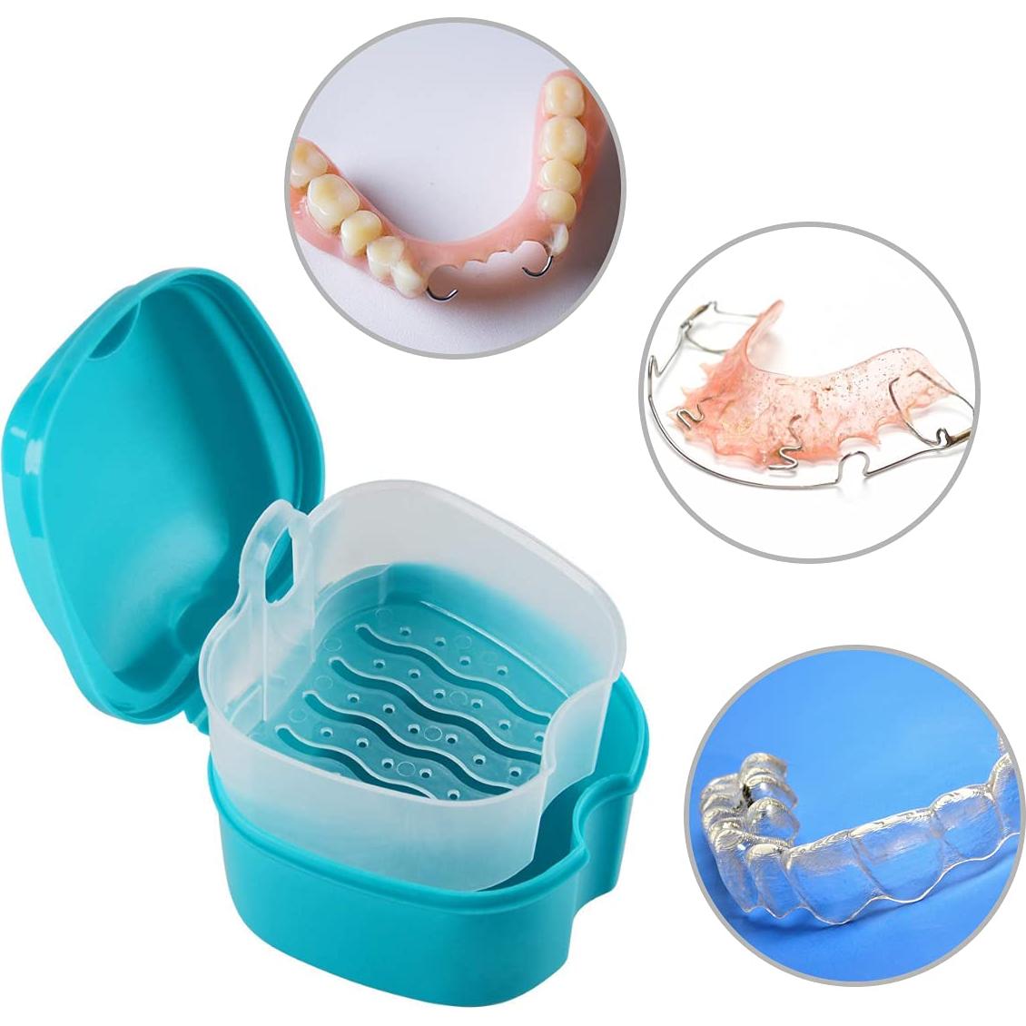 Caja de baño para dentaduras PISSION con cepillo y retenedores