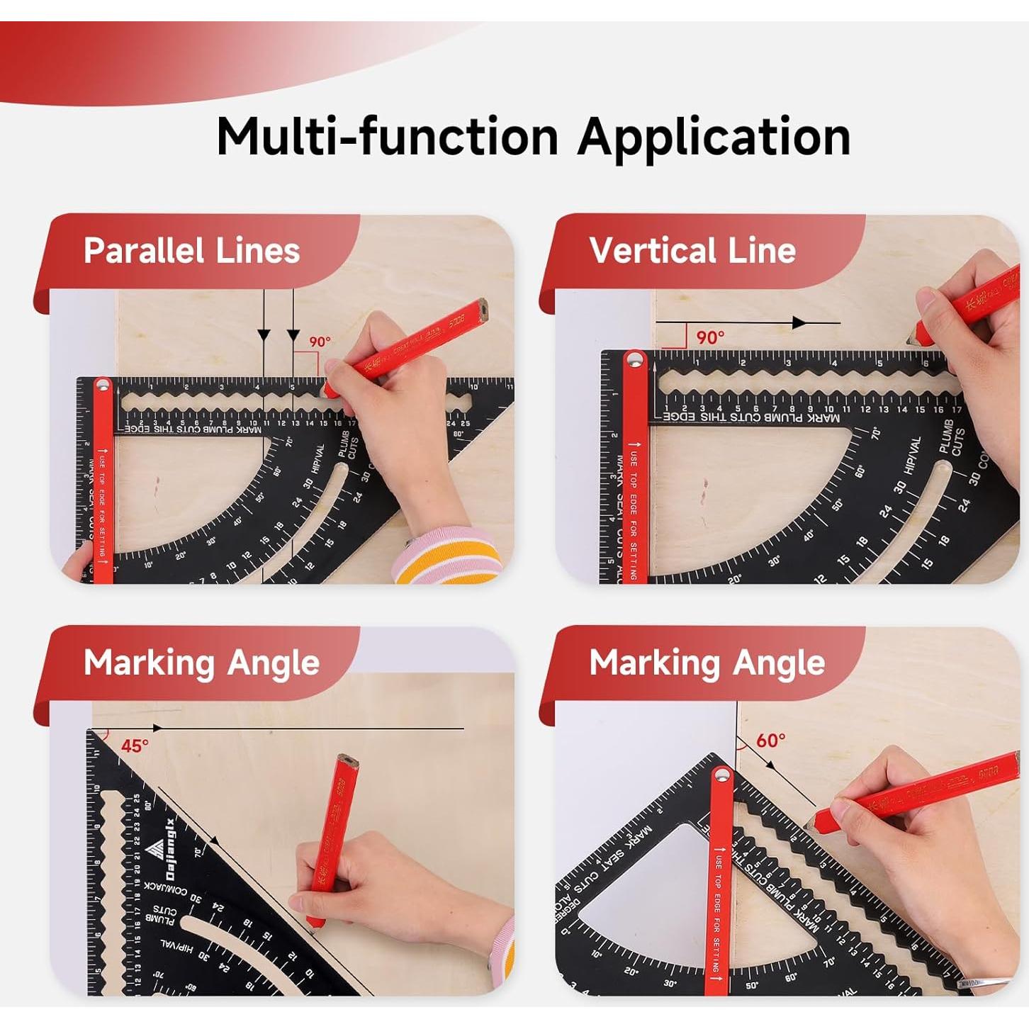 Escuadra de Carpintero 30.5 cm Aluminio Dajianglx Multifuncional