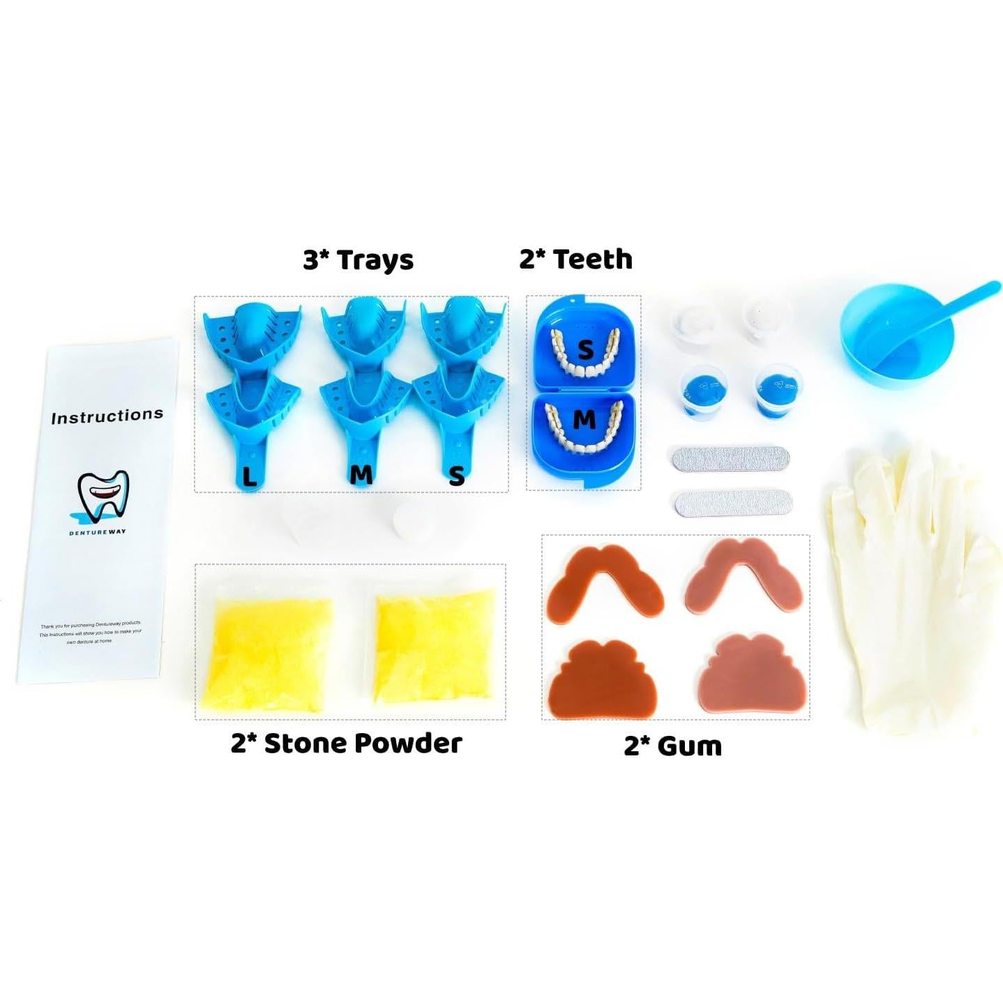 Kit de Dentaduras DIY DENTUREWAY - 56 Dientes Naturales