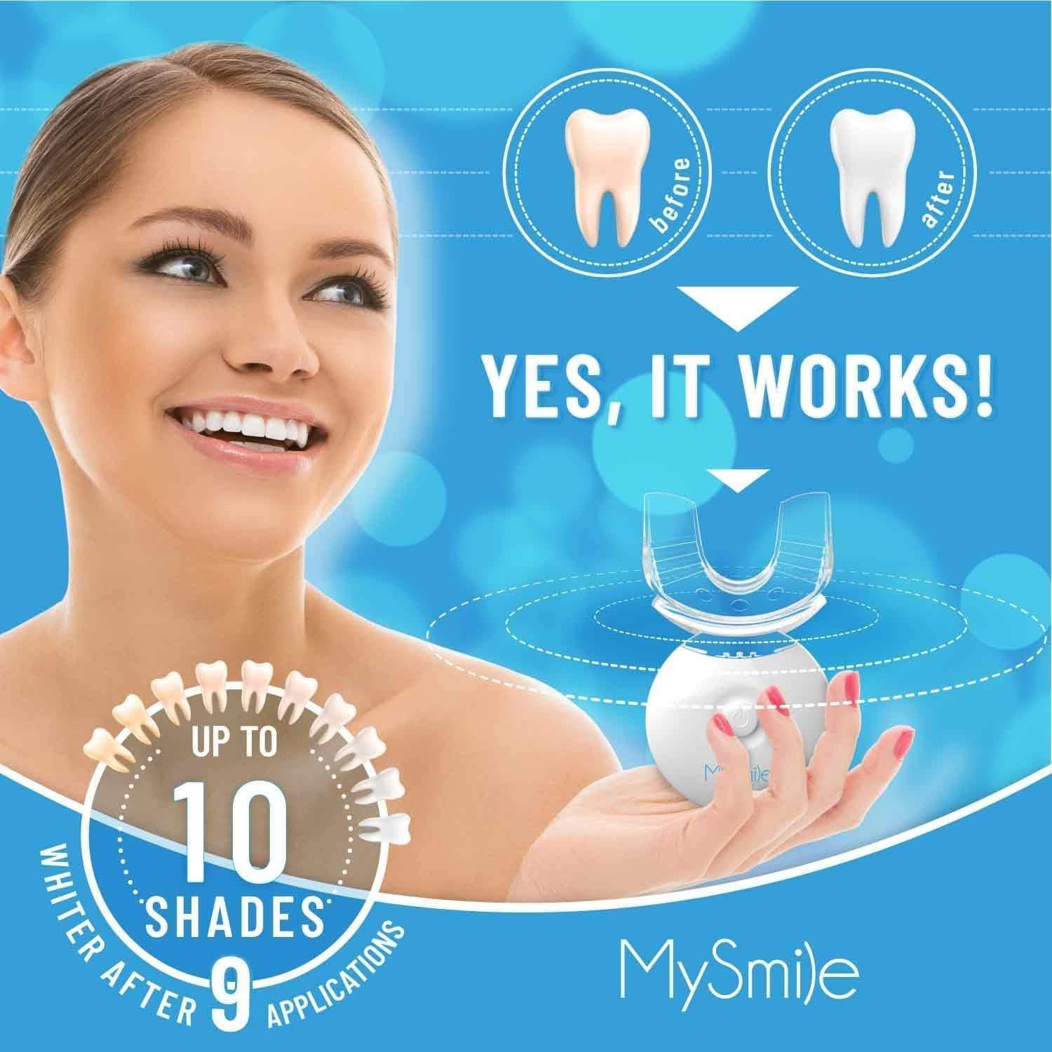 Kit Blanqueamiento Dental MySmile LED 10 Min 3 Gel Vegano