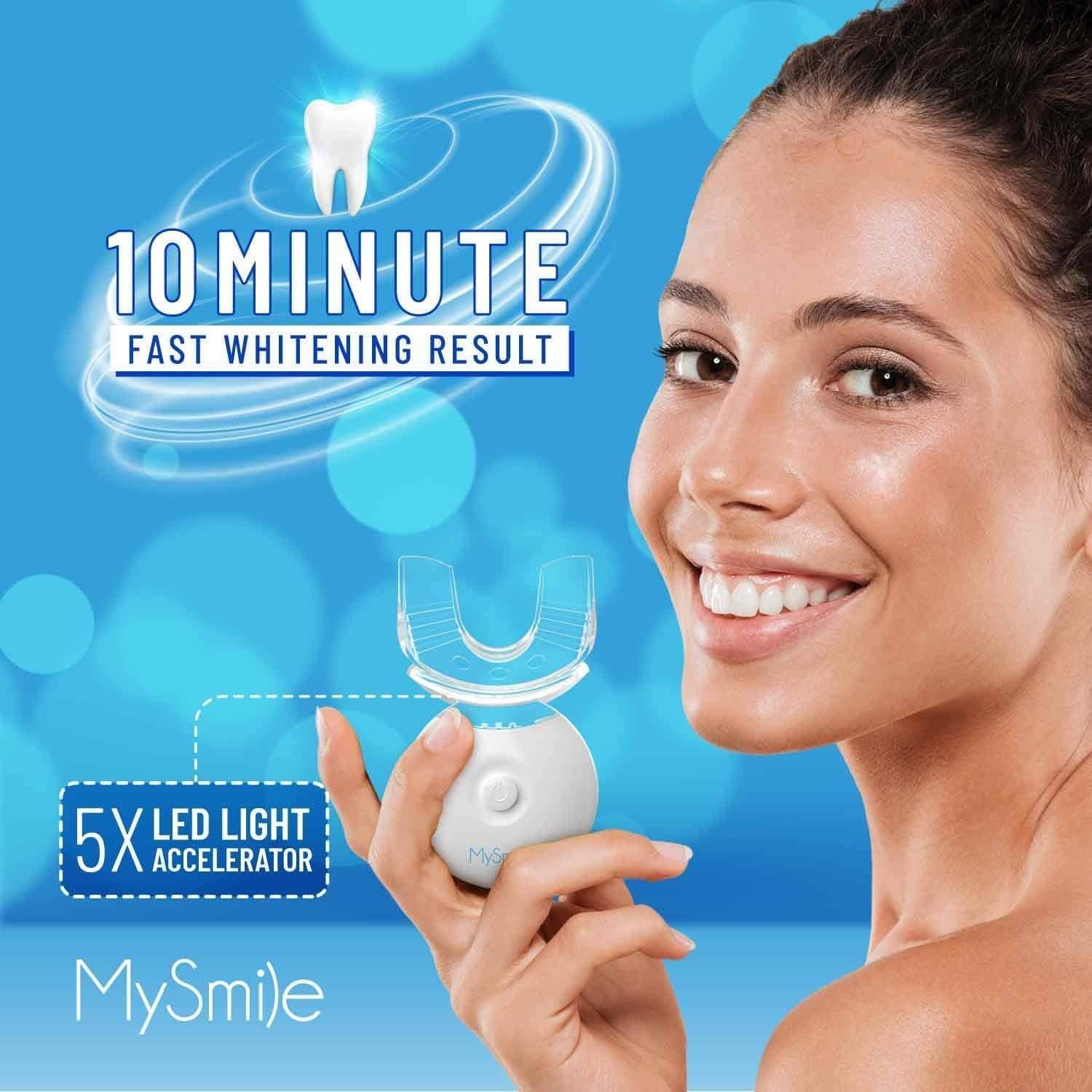 Kit Blanqueamiento Dental MySmile LED 10 Min 3 Gel Vegano