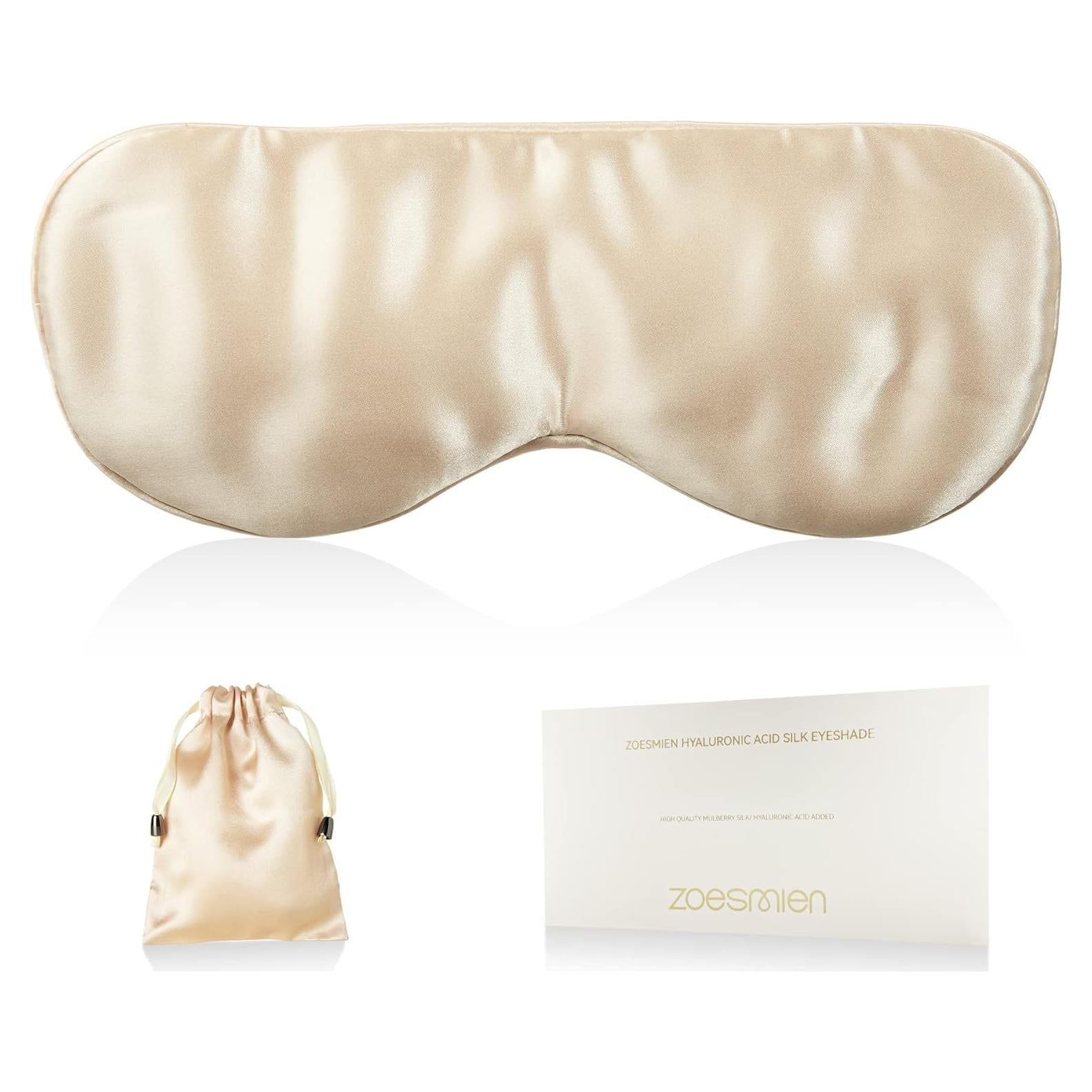 Mascarilla para dormir ZOESMIEN 100% seda de morera oro champán