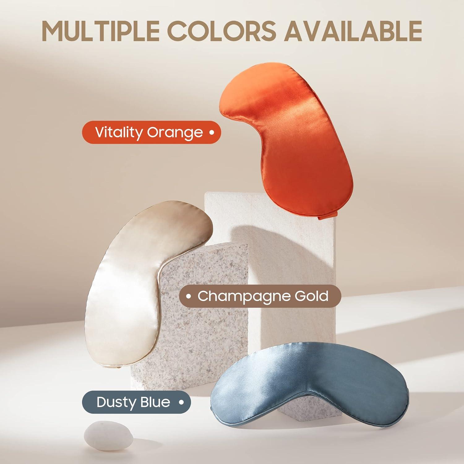 Mascarilla para dormir ZOESMIEN 100% seda de morera oro champán