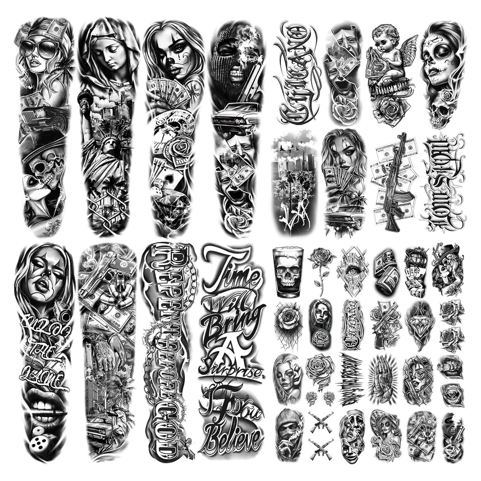 46 Tatuajes Temporales Chicanos Atydkug - Estilo Grande y Pequeño