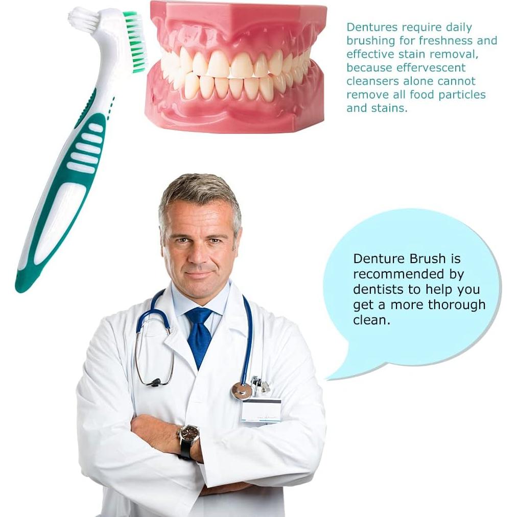 Juego de Cepillos de Dentaduras Mckkor con Soporte Ergonómico