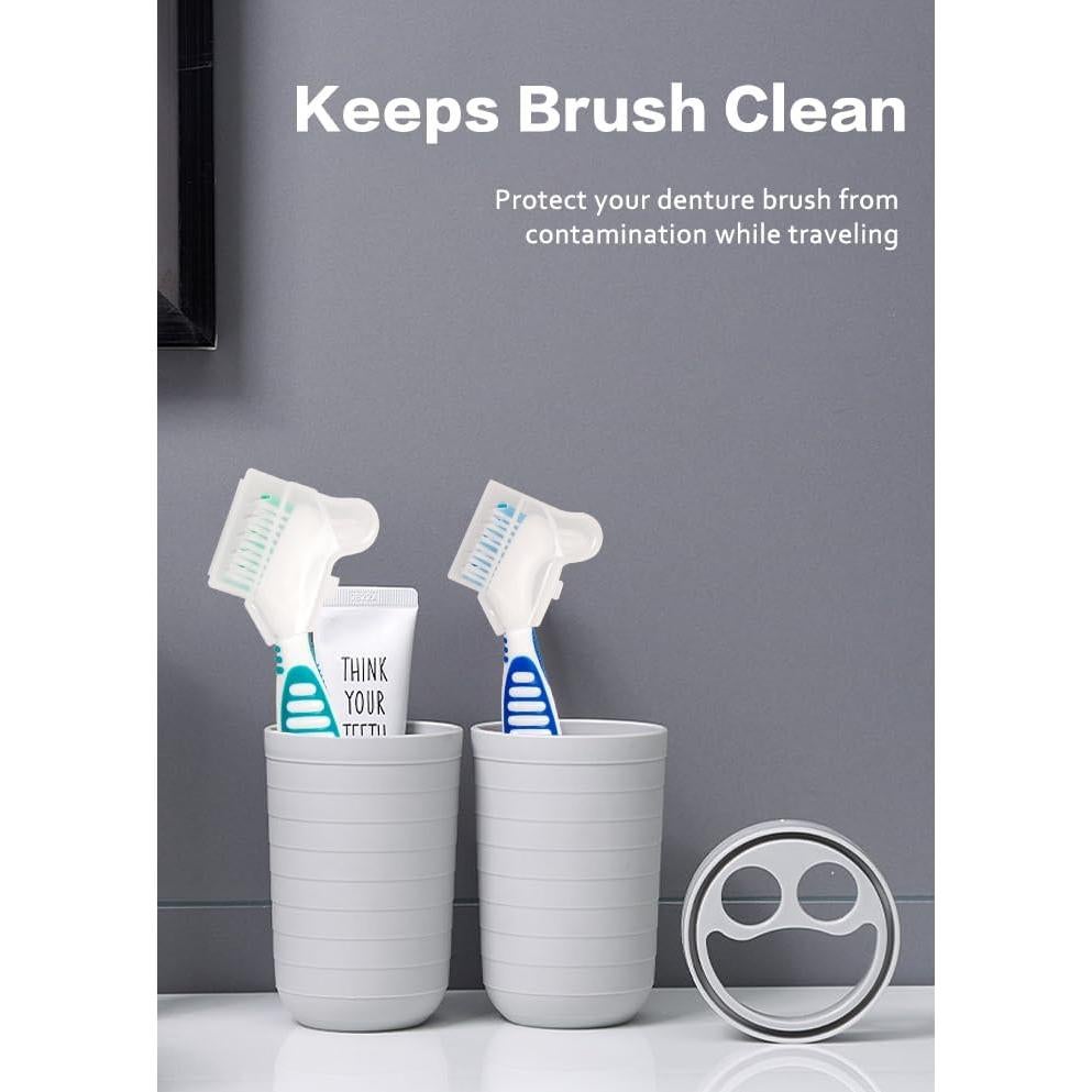 Juego de Cepillos de Dentaduras Mckkor con Soporte Ergonómico