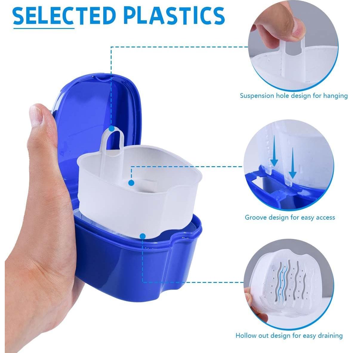 Estuche para Dentaduras KISEER 2 Piezas Azul Claro