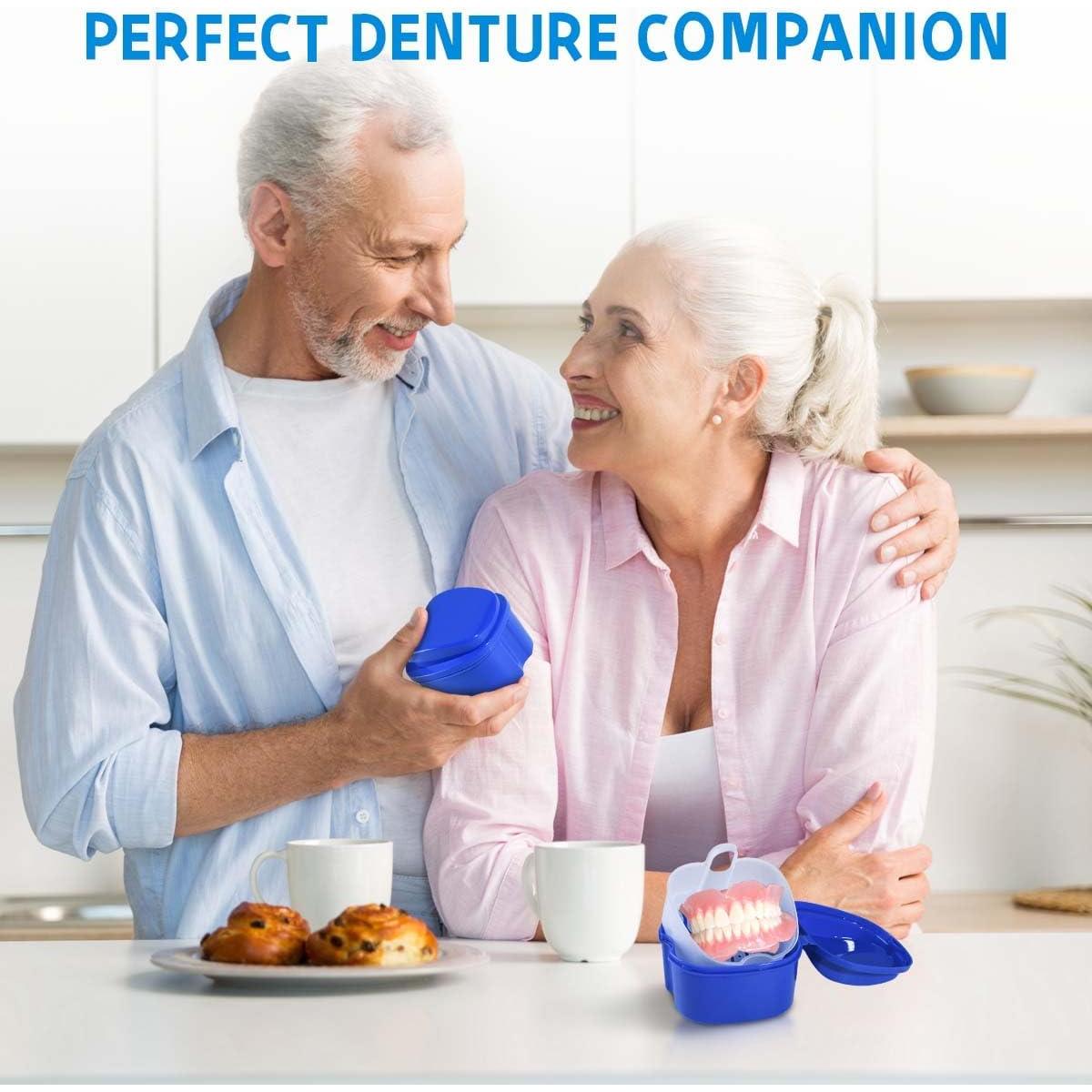 Estuche para Dentaduras KISEER 2 Piezas Azul Claro