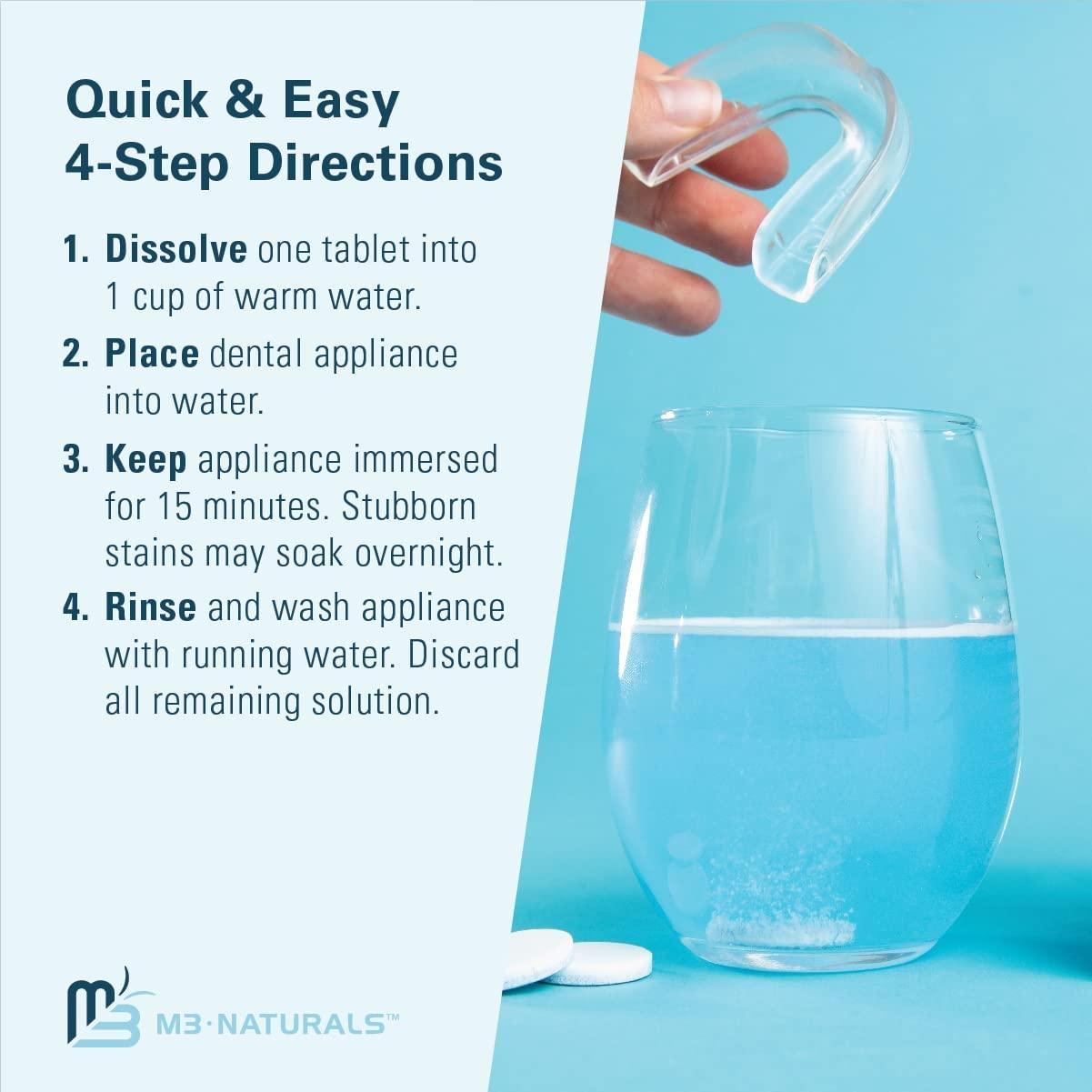 Tabletas Limpiadoras M3 Naturals 240 Unidades para Dentaduras