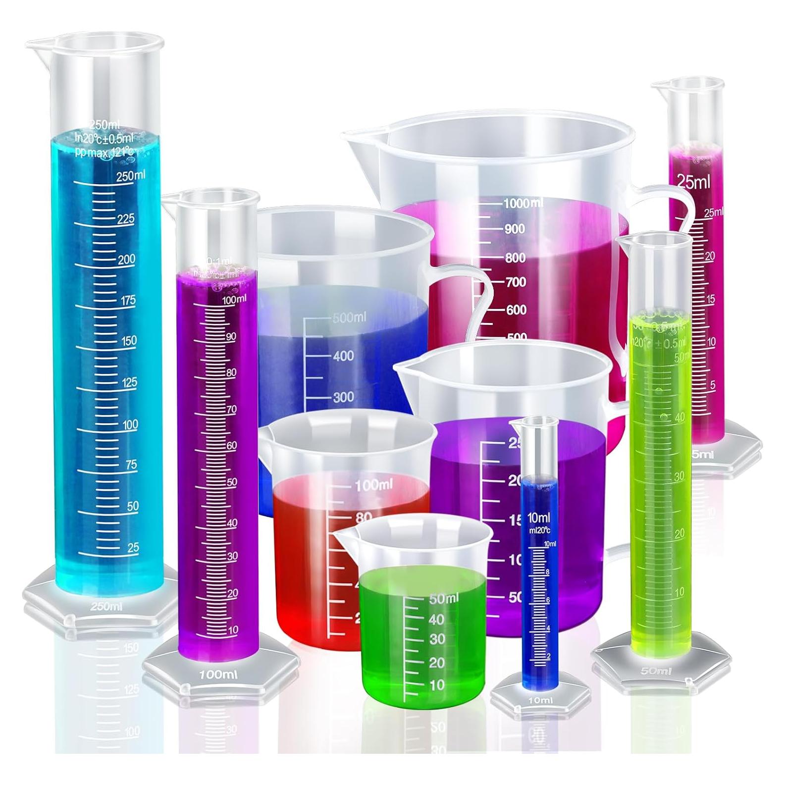 Juego de Cilindros y Vasos Graduados Teenitor 10 Piezas