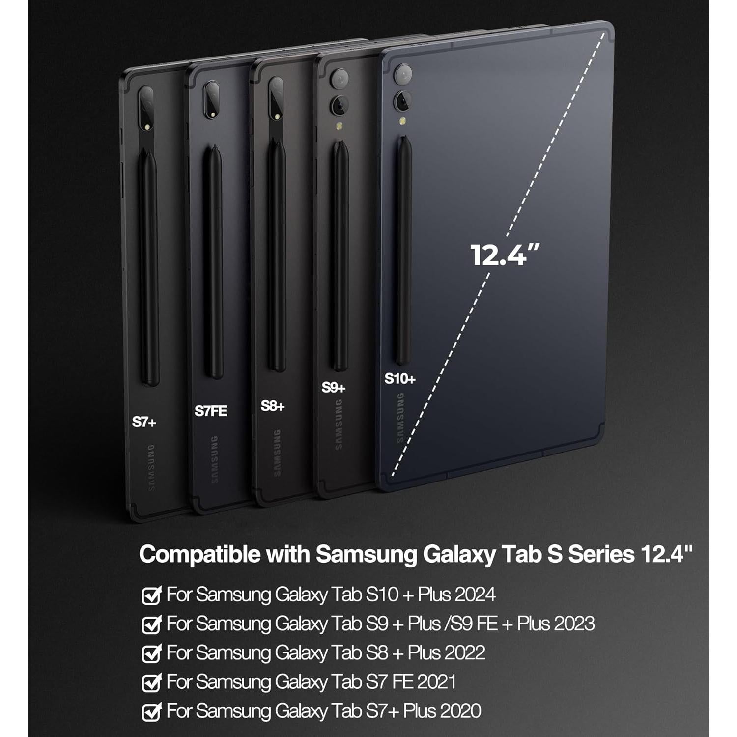 Funda con Teclado Dexnor para Samsung Galaxy Tab 12.4" - Negro