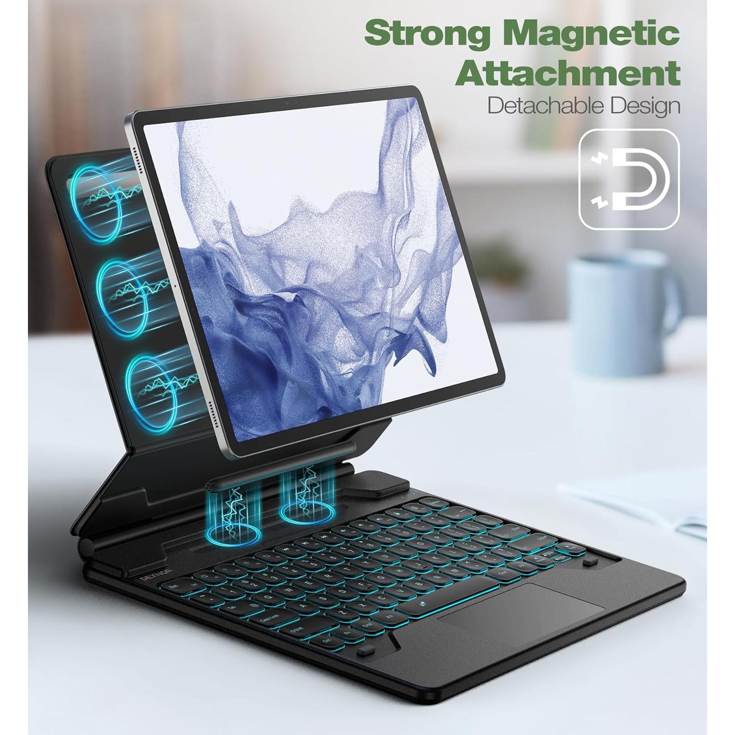 Funda con Teclado Dexnor para Samsung Galaxy Tab 12.4" - Negro