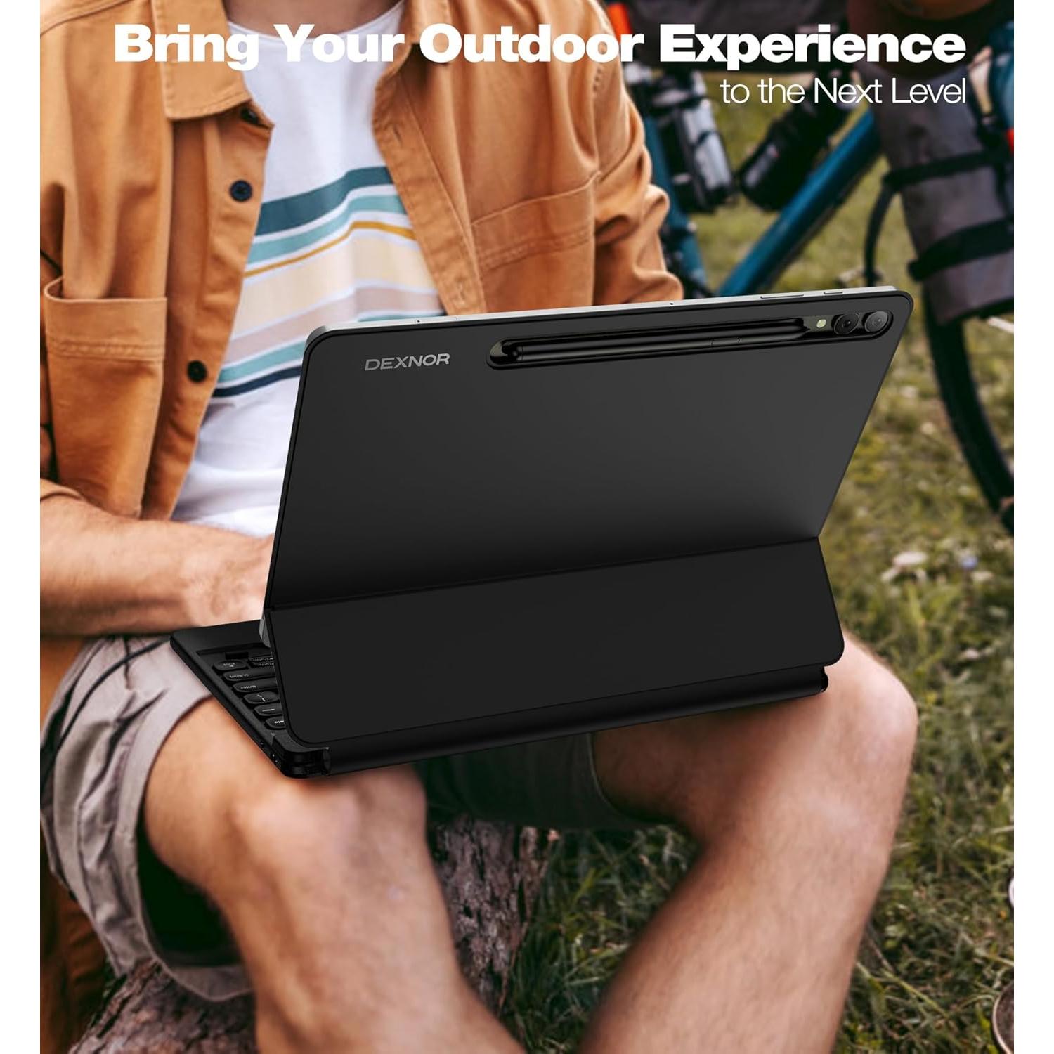 Funda con Teclado Dexnor para Samsung Galaxy Tab 12.4" - Negro