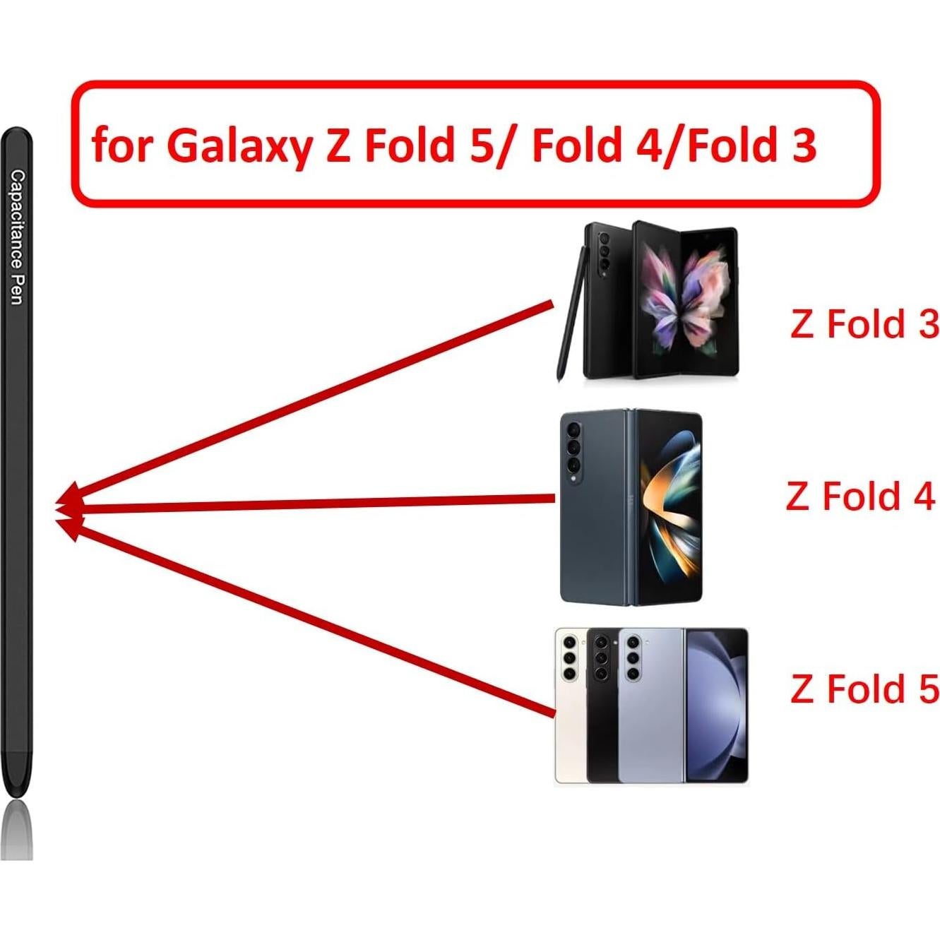 S Pen para Samsung Galaxy Z Fold 6/5/4/3 - Negro