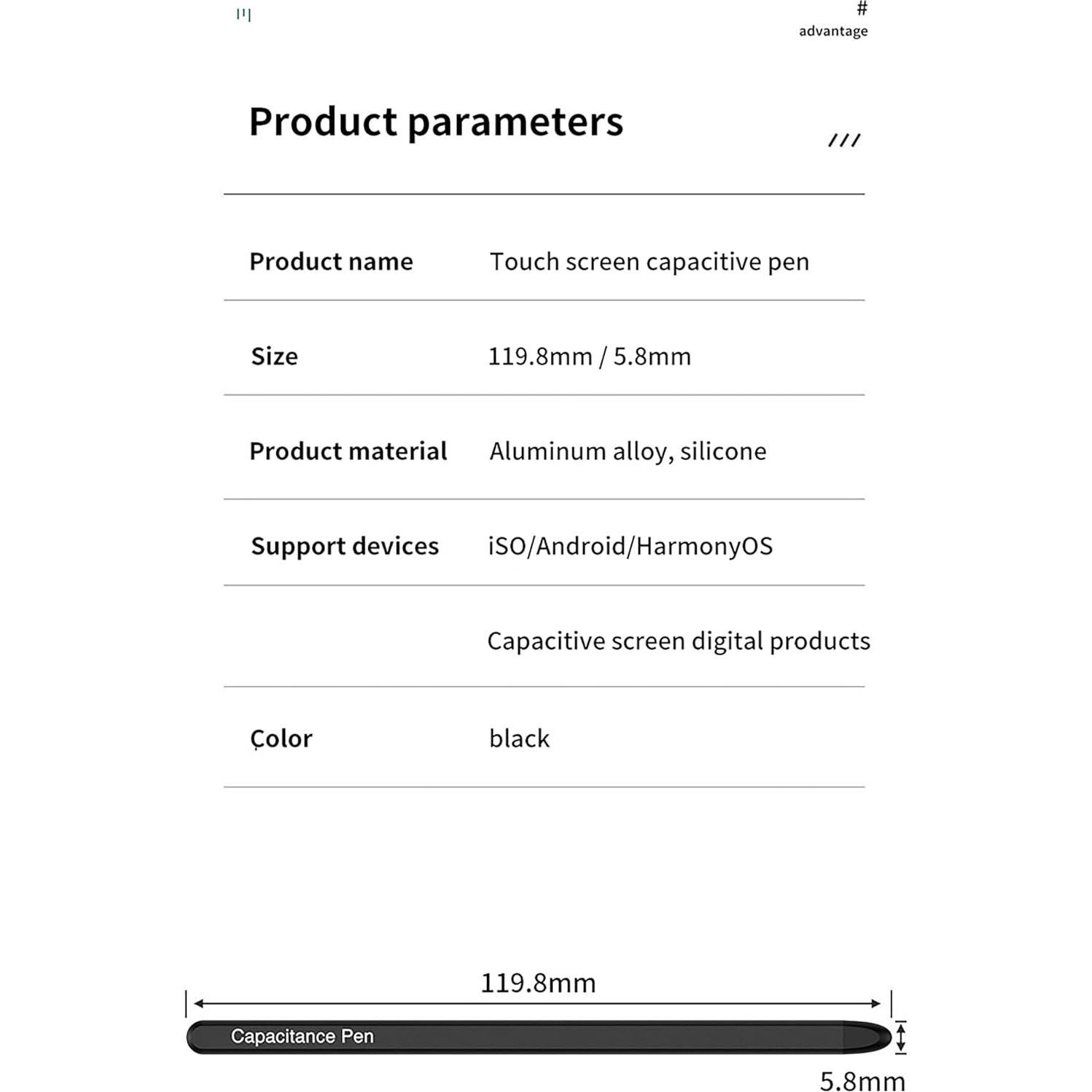 S Pen para Samsung Galaxy Z Fold 6/5/4/3 - Negro
