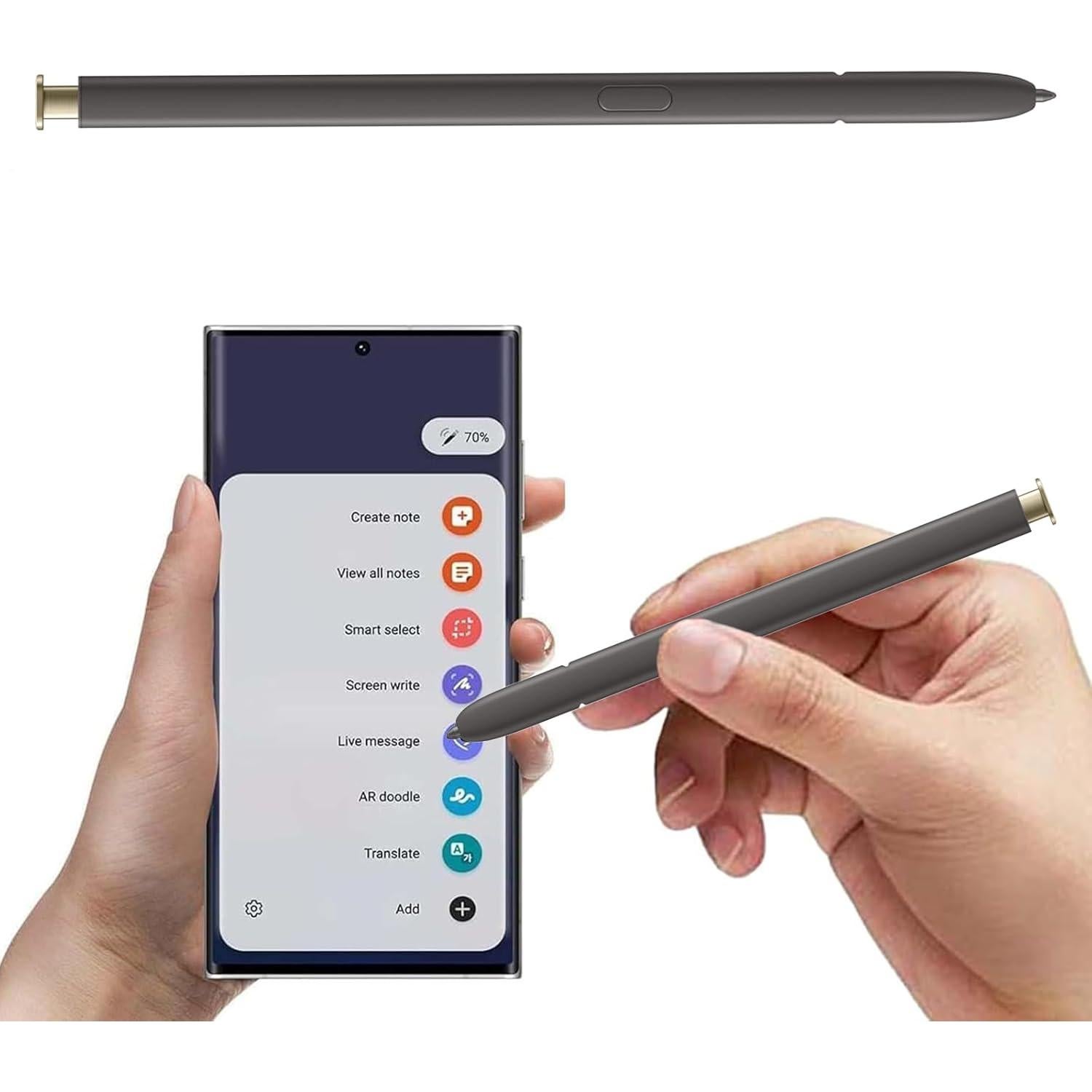 2 Pcs S Pen Dorado para Samsung Galaxy S24 Ultra