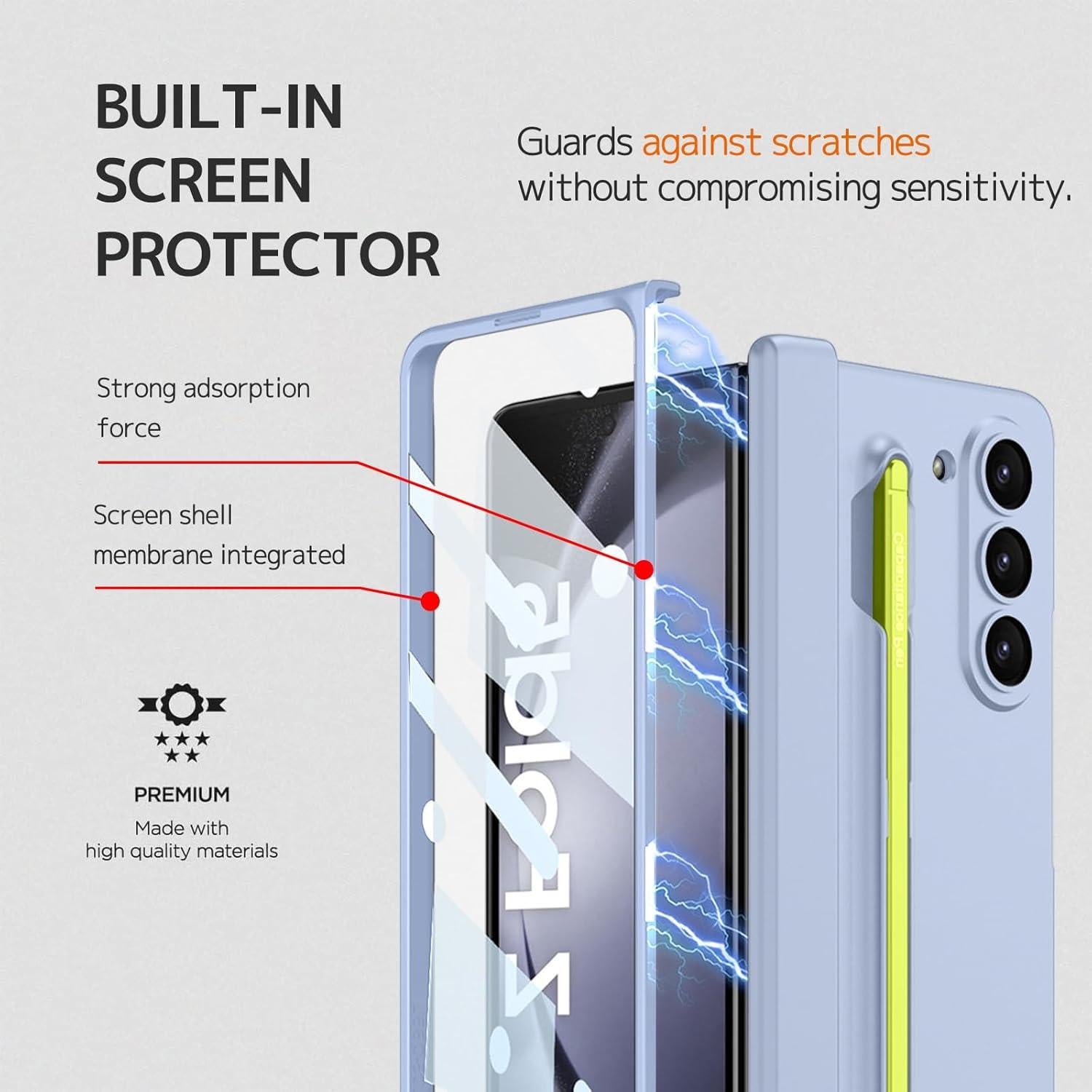 Funda NINKI para Galaxy Z Fold 5 con S Pen y Protector