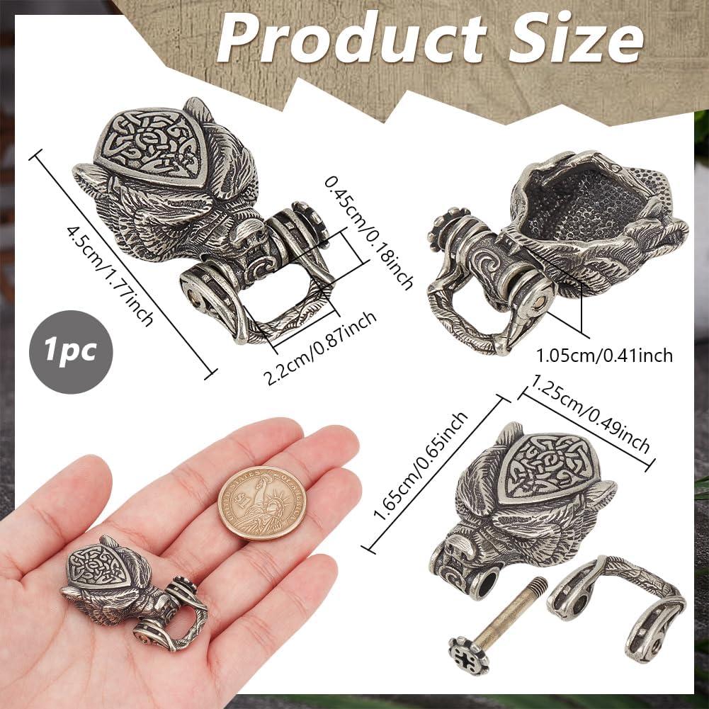 Hebilla de Paracord NBEADS Cabeza de Oso Antiguo 4.5cm