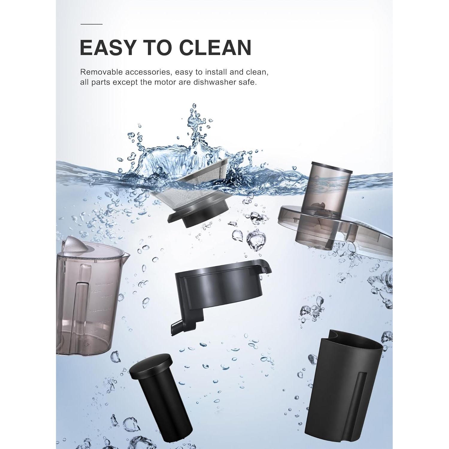 Extractor de Jugo QCen 800W Doble Velocidad Acero Inoxidable